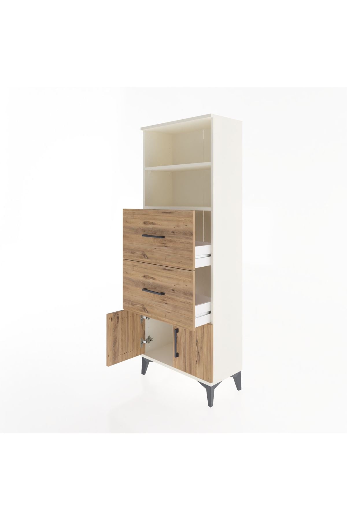 Arges Dolap 2 Raflı 2 Çekmeceli 2 Kapaklı 60x30x163 - S20M074V3A