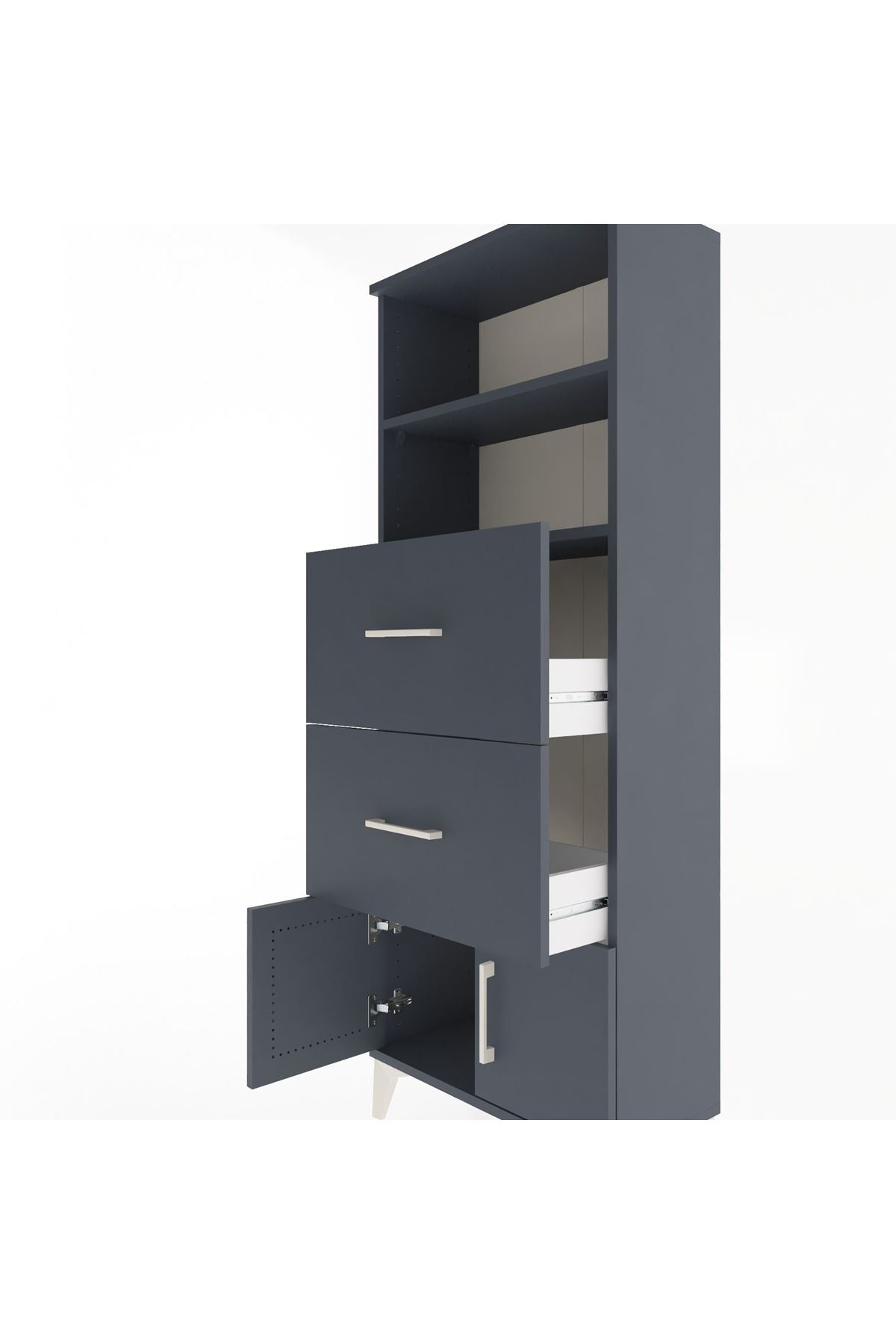 Arges Dolap 2 Raflı 2 Çekmeceli 2 Kapaklı 60x30x163 - S20M074V5A
