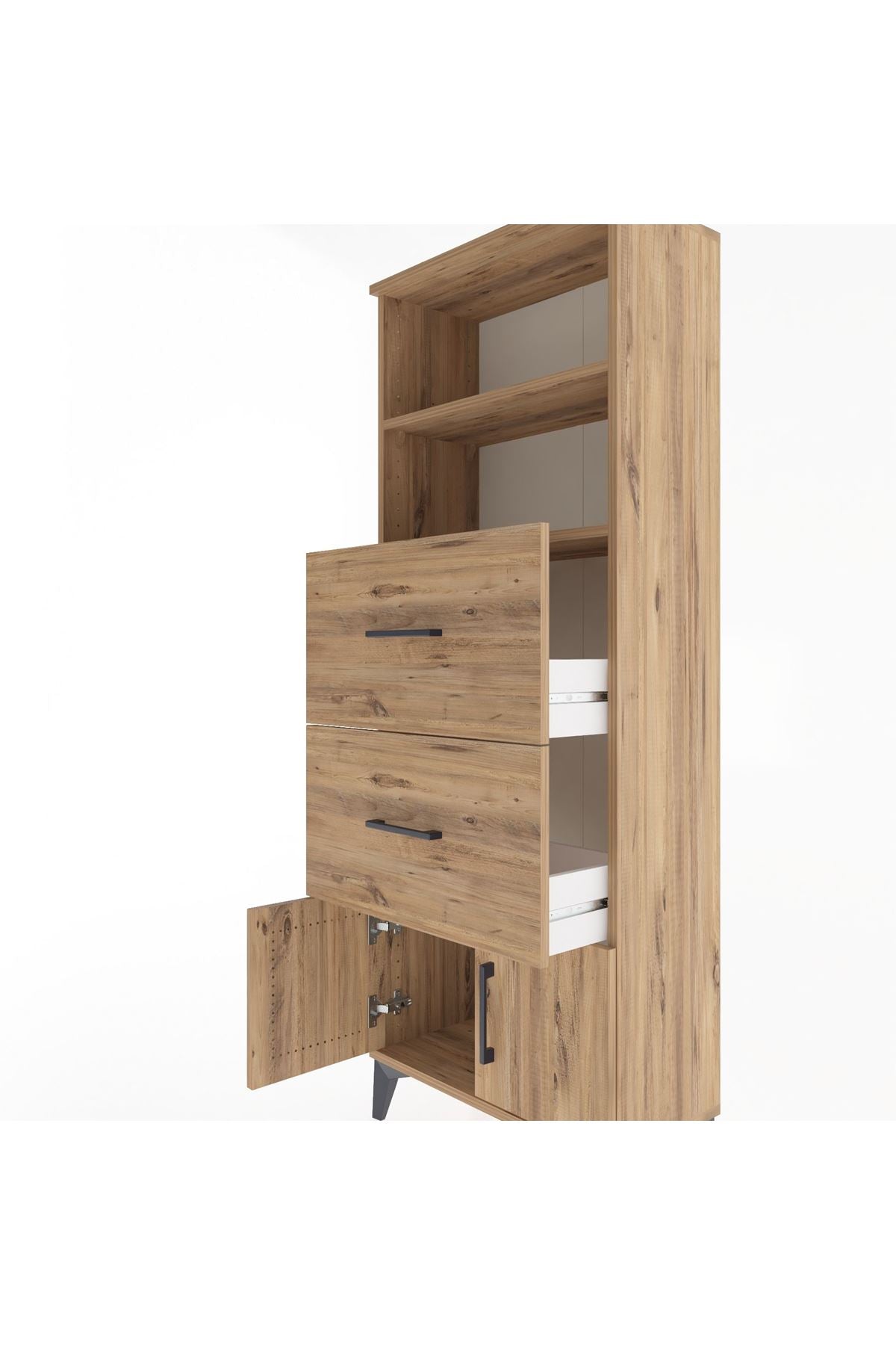 Arges Dolap 2 Raflı 2 Çekmeceli 2 Kapaklı 60x30x163 - S20M074V9A