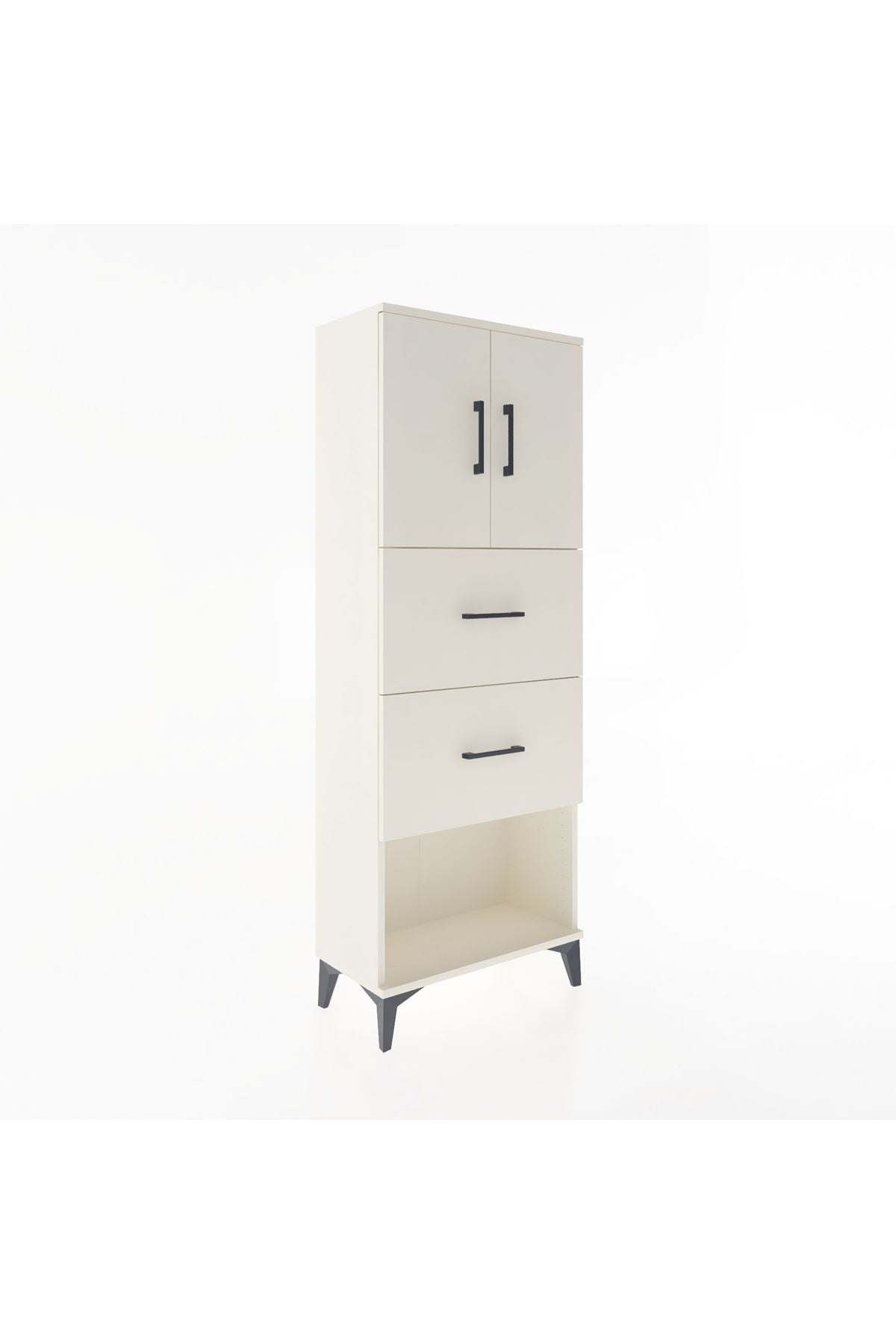 Arges Dolap 2 Raflı 2 Çekmeceli 2 Kapaklı 60x30x163 - S20M075V1A