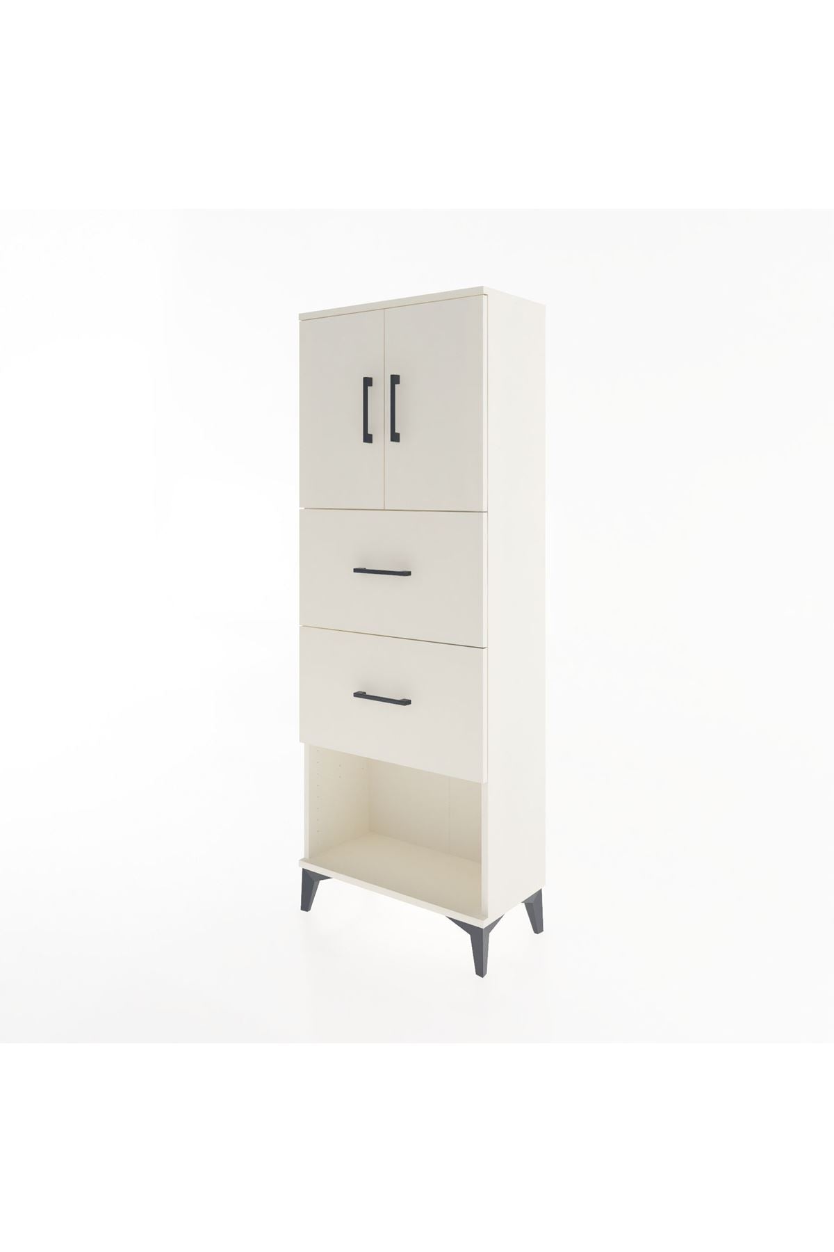 Arges Dolap 2 Raflı 2 Çekmeceli 2 Kapaklı 60x30x163 - S20M075V1A