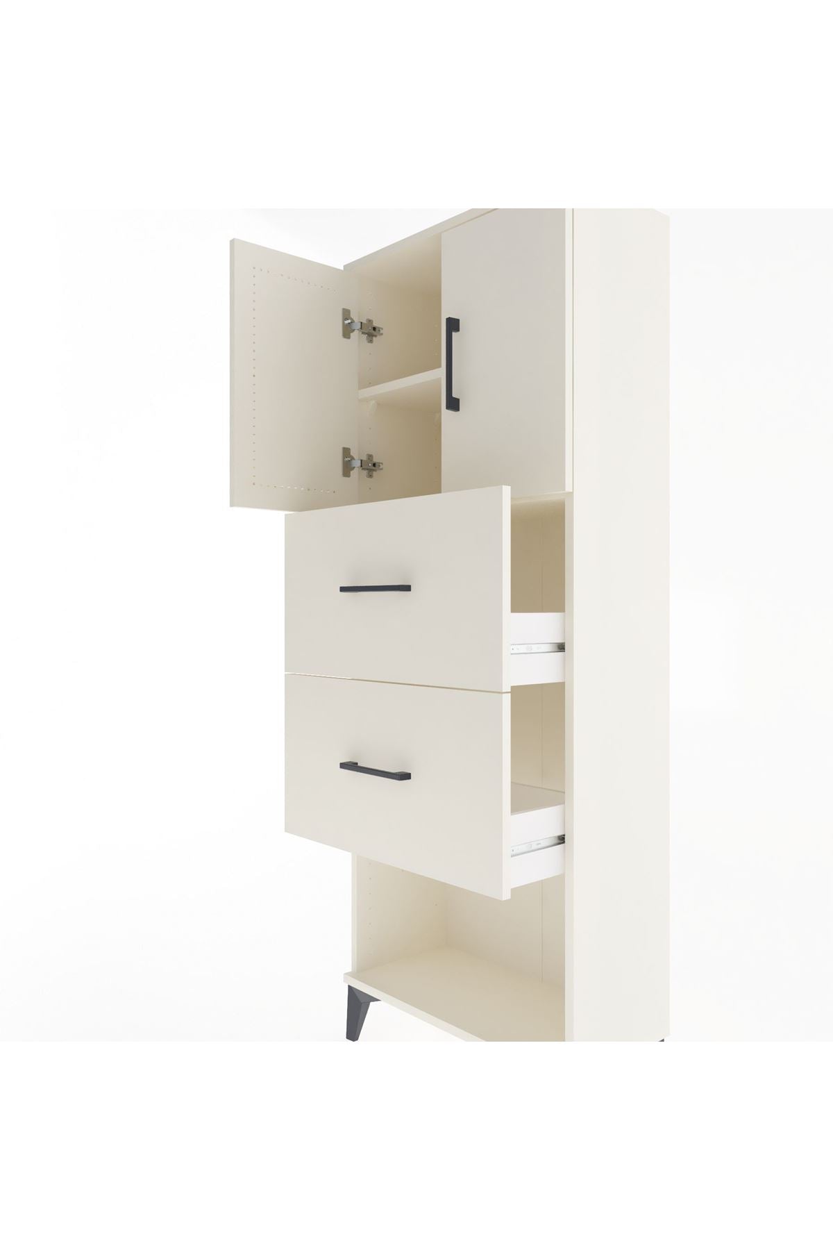 Arges Dolap 2 Raflı 2 Çekmeceli 2 Kapaklı 60x30x163 - S20M075V1A