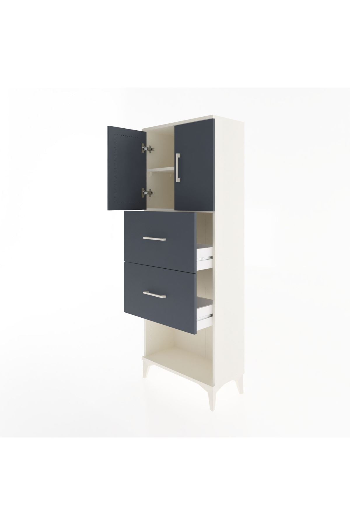 Arges Dolap 2 Raflı 2 Çekmeceli 2 Kapaklı 60x30x163 - S20M075V2A