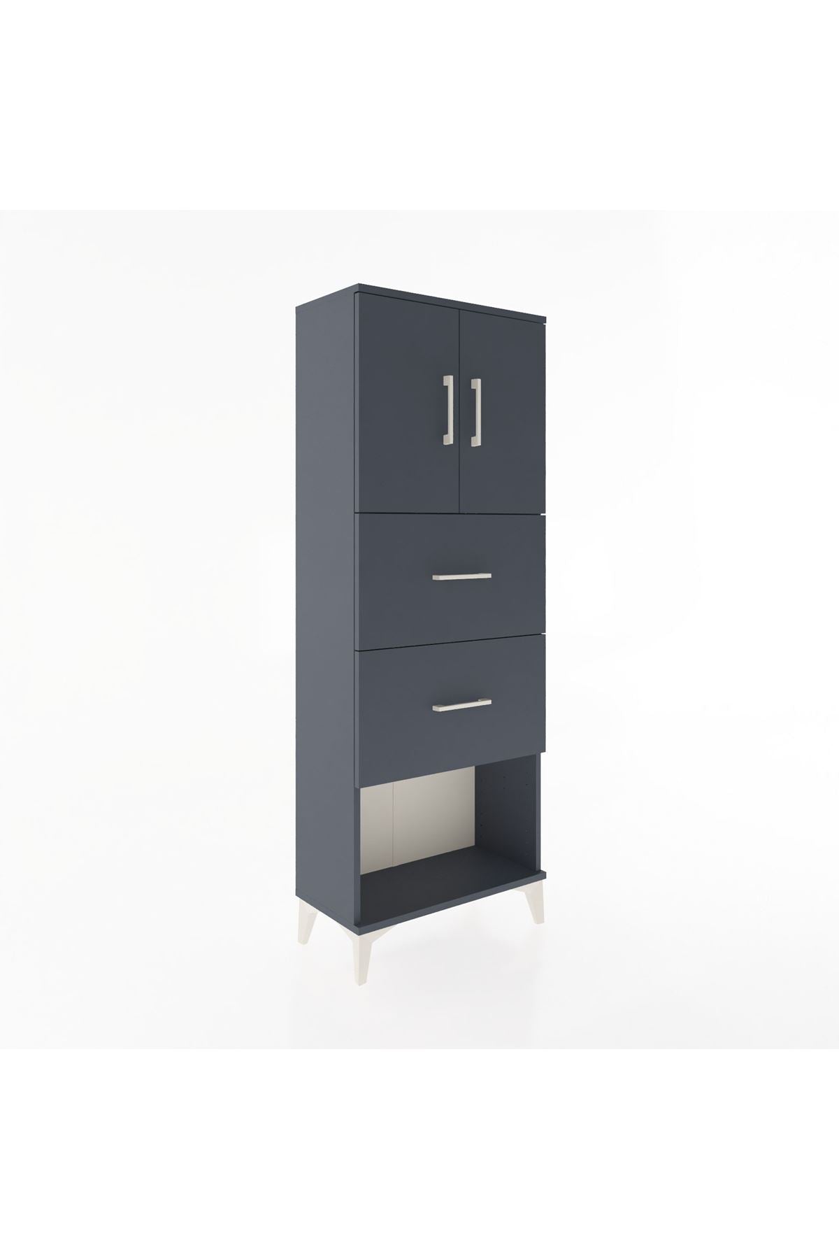 Arges Dolap 2 Raflı 2 Çekmeceli 2 Kapaklı 60x30x163 - S20M075V5A