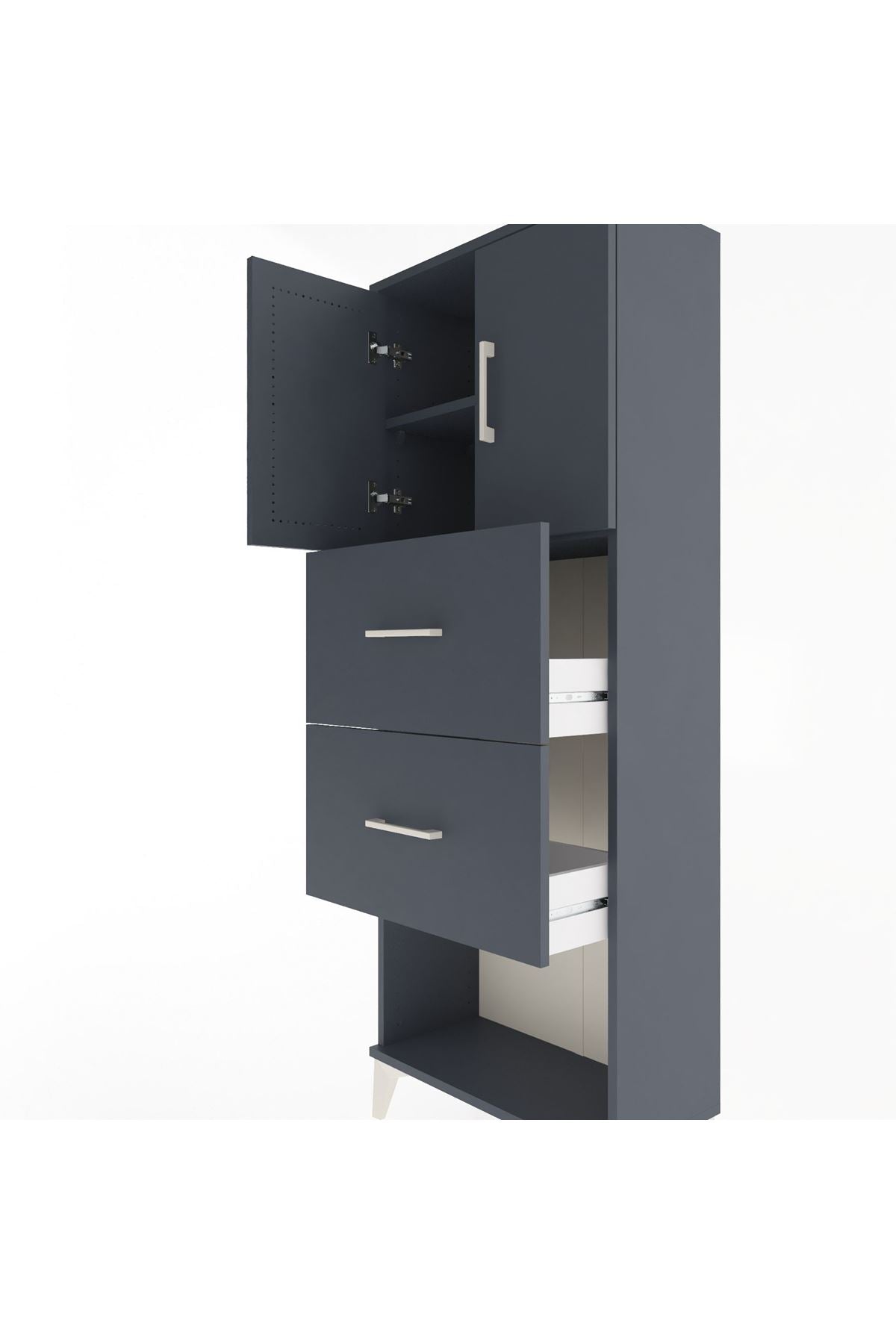 Arges Dolap 2 Raflı 2 Çekmeceli 2 Kapaklı 60x30x163 - S20M075V5A