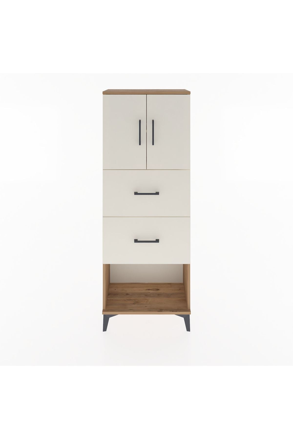 Arges Dolap 2 Raflı 2 Çekmeceli 2 Kapaklı 60x30x163 - S20M075V7A
