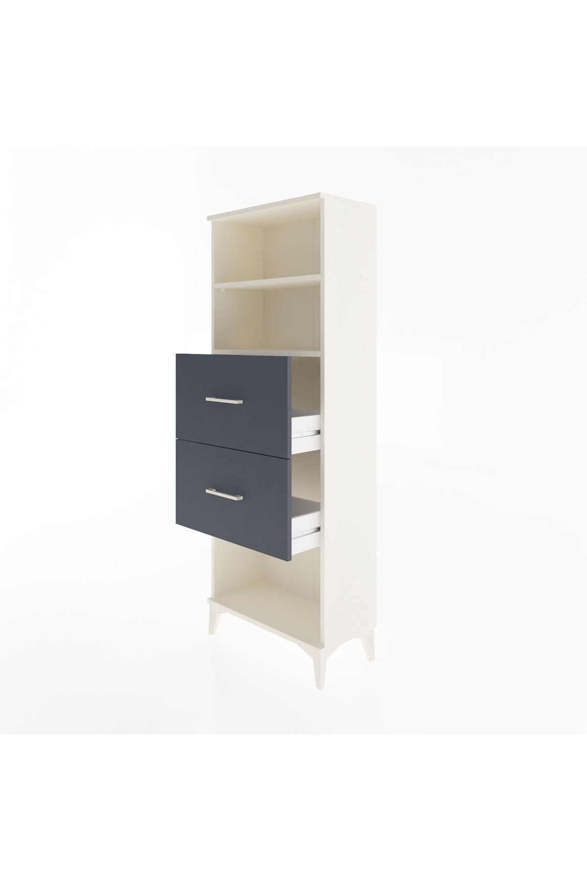 Arges Dolap 2 Raflı 2 Çekmeceli 60x30x163 - S20M076V2A