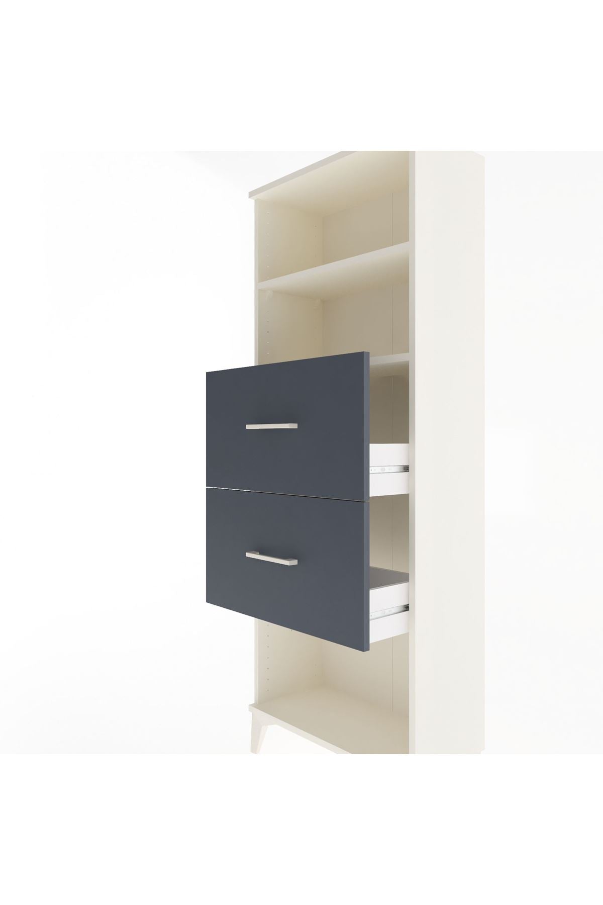 Arges Dolap 2 Raflı 2 Çekmeceli 60x30x163 - S20M076V2A