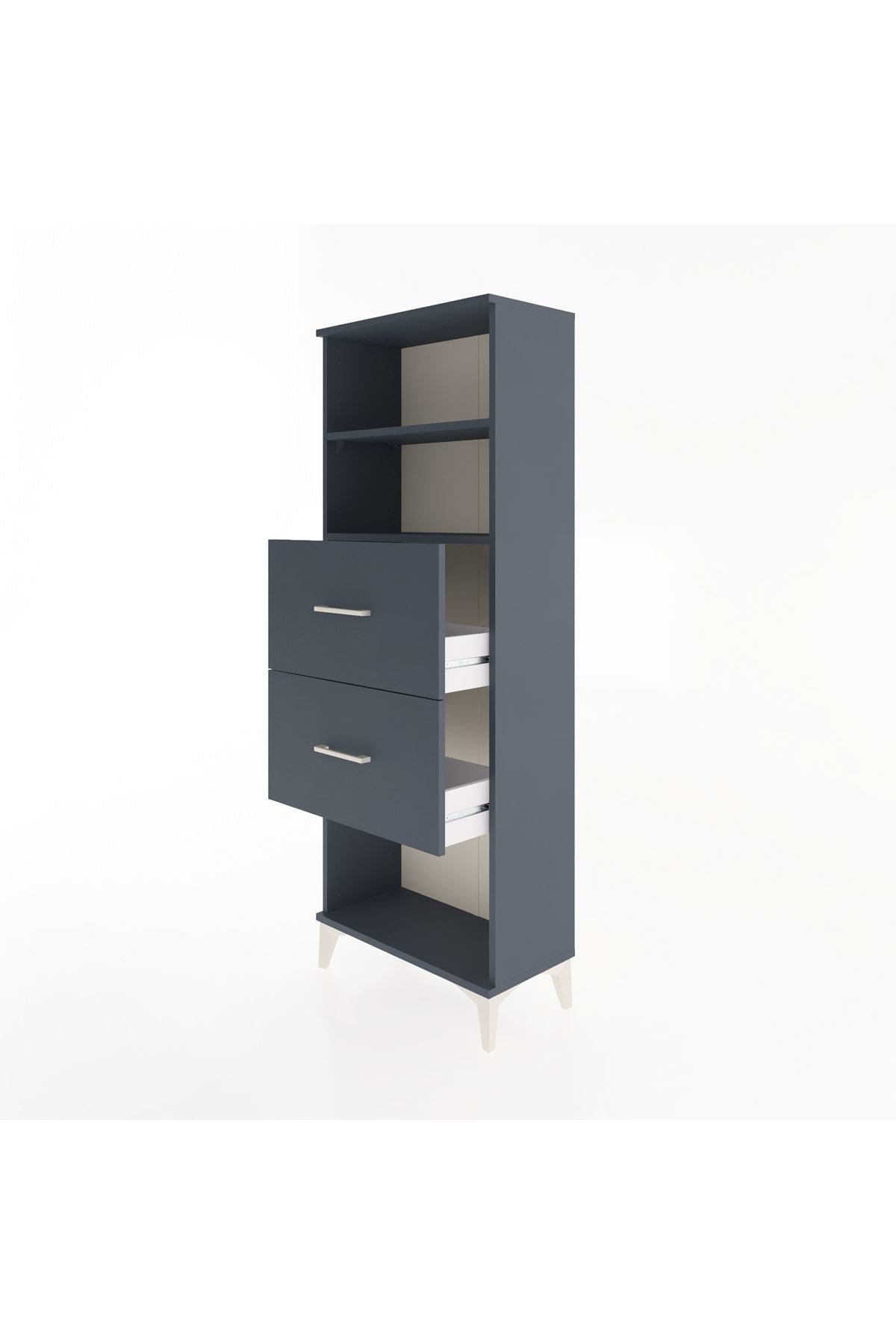Arges Dolap 2 Raflı 2 Çekmeceli 60x30x163 - S20M076V5A