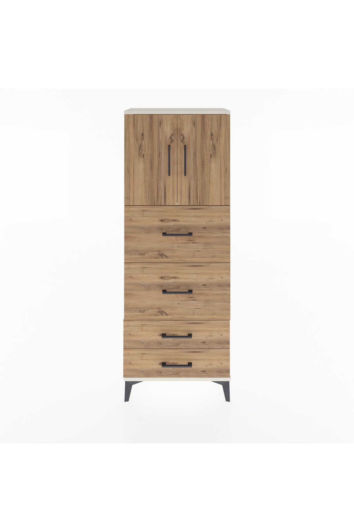 Arges Dolap 2 Raflı 4 Çekmeceli 2 Kapaklı 60x30x163 - S20M077V3A