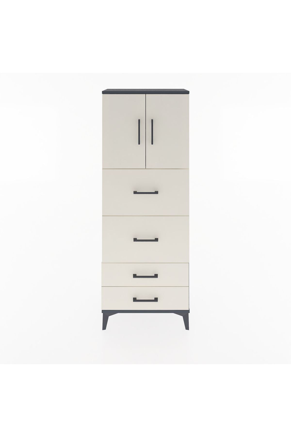 Arges Dolap 2 Raflı 4 Çekmeceli 2 Kapaklı 60x30x163 - S20M077V4A