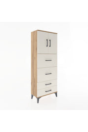 Arges Dolap 2 Raflı 4 Çekmeceli 2 Kapaklı 60x30x163 - S20M077V7A