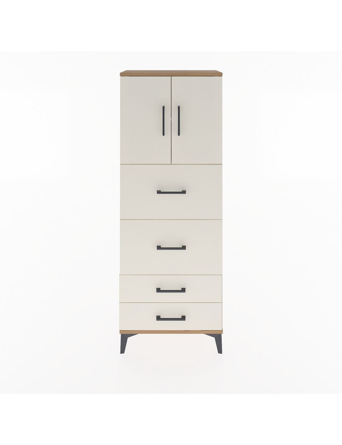 Arges Dolap 2 Raflı 4 Çekmeceli 2 Kapaklı 60x30x163 - S20M077V7A