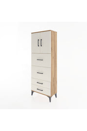 Arges Dolap 2 Raflı 4 Çekmeceli 2 Kapaklı 60x30x163 - S20M077V7A