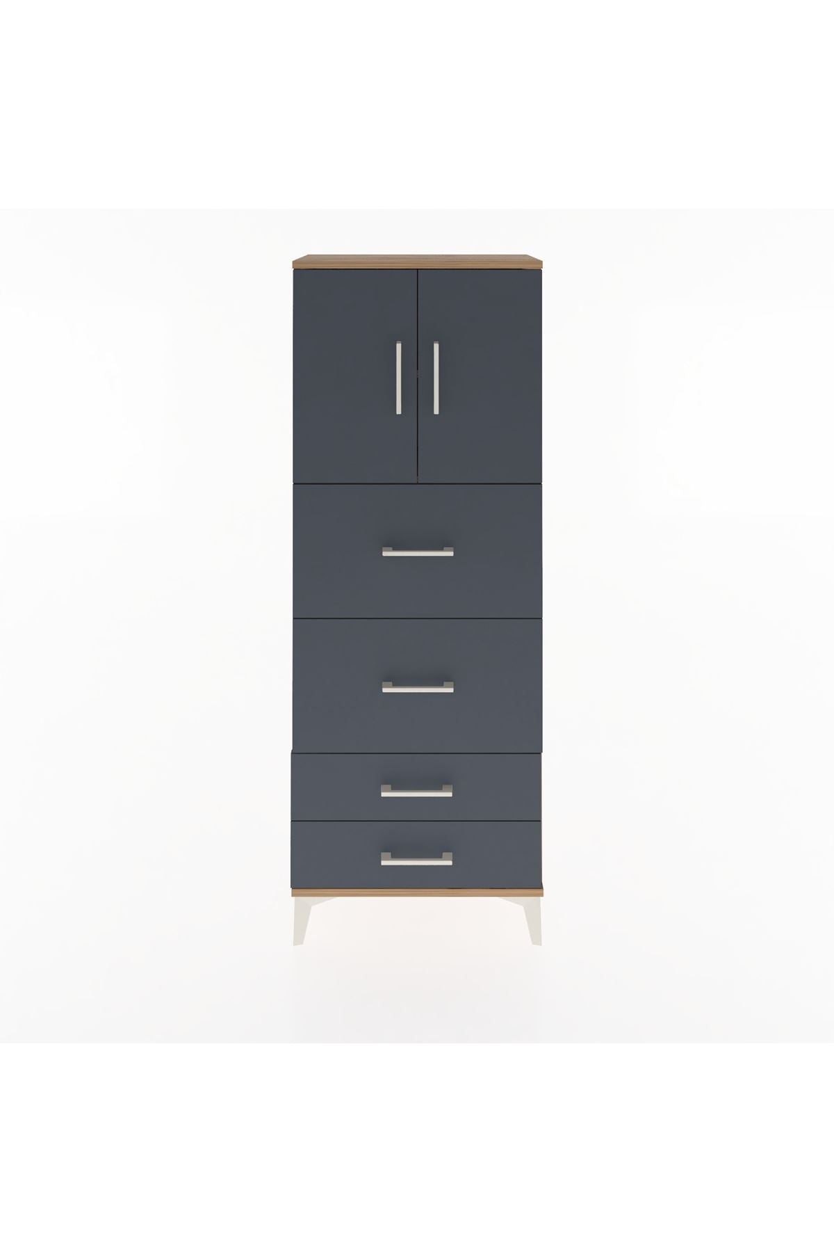 Arges Dolap 2 Raflı 4 Çekmeceli 2 Kapaklı 60x30x163 - S20M077V8A