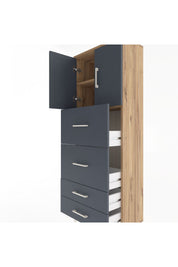Arges Dolap 2 Raflı 4 Çekmeceli 2 Kapaklı 60x30x163 - S20M077V8A
