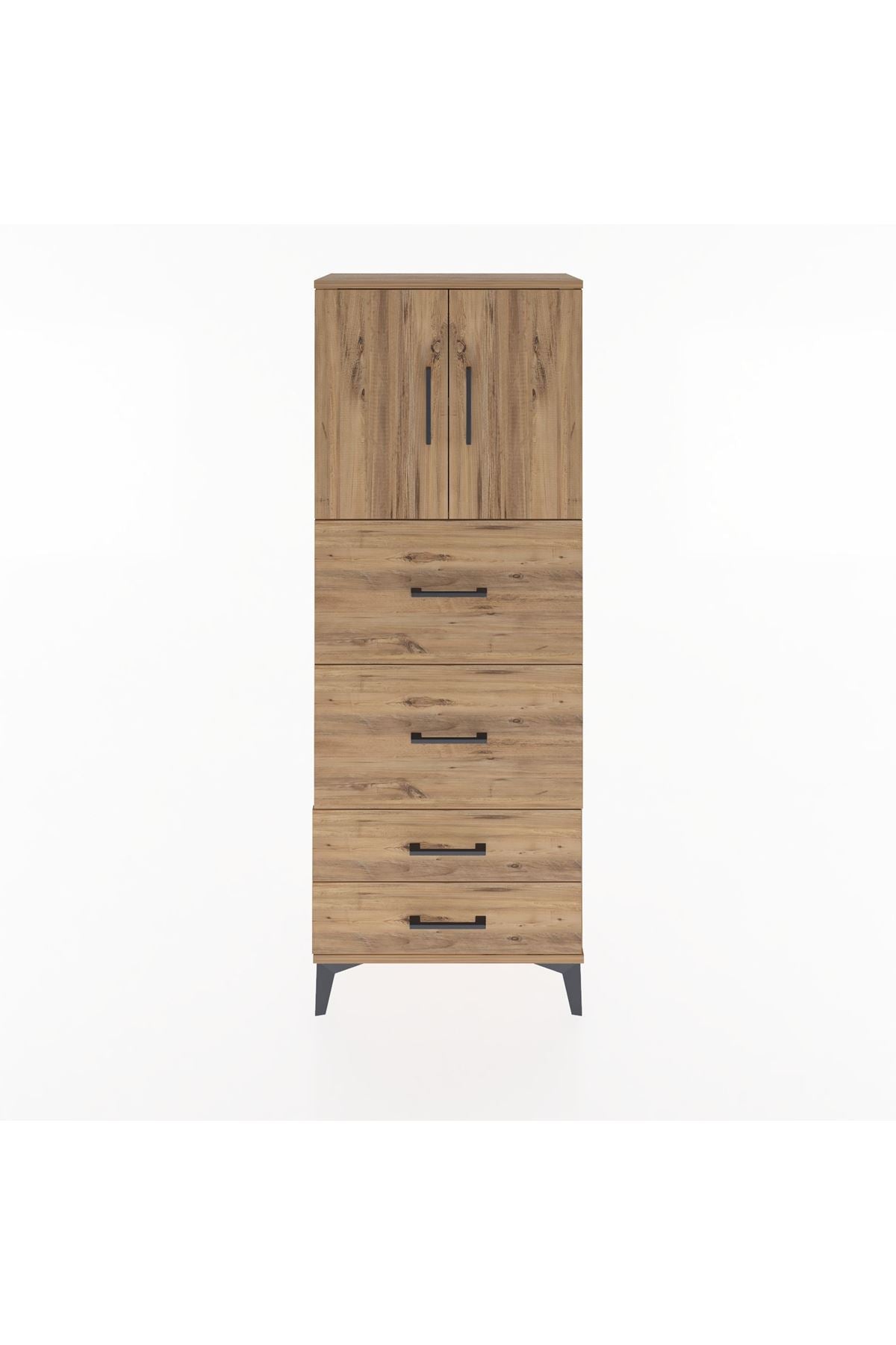 Arges Dolap 2 Raflı 4 Çekmeceli 2 Kapaklı 60x30x163 - S20M077V9A