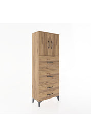 Arges Dolap 2 Raflı 4 Çekmeceli 2 Kapaklı 60x30x163 - S20M077V9A