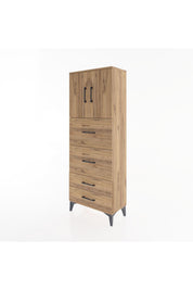 Arges Dolap 2 Raflı 4 Çekmeceli 2 Kapaklı 60x30x163 - S20M077V9A