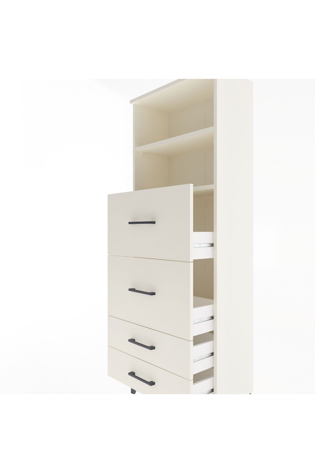 Arges Dolap 2 Raflı 4 Çekmeceli 60x30x163 - S20M078V1A