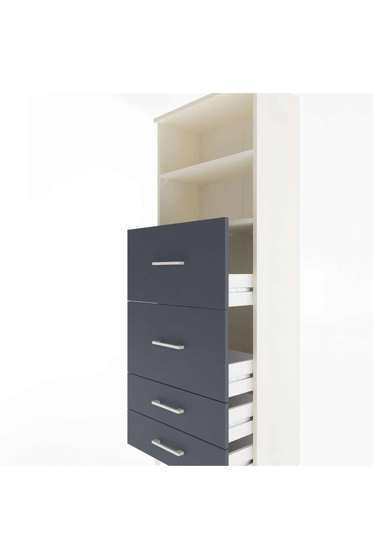 Arges Dolap 2 Raflı 4 Çekmeceli 60x30x163 - S20M078V2A