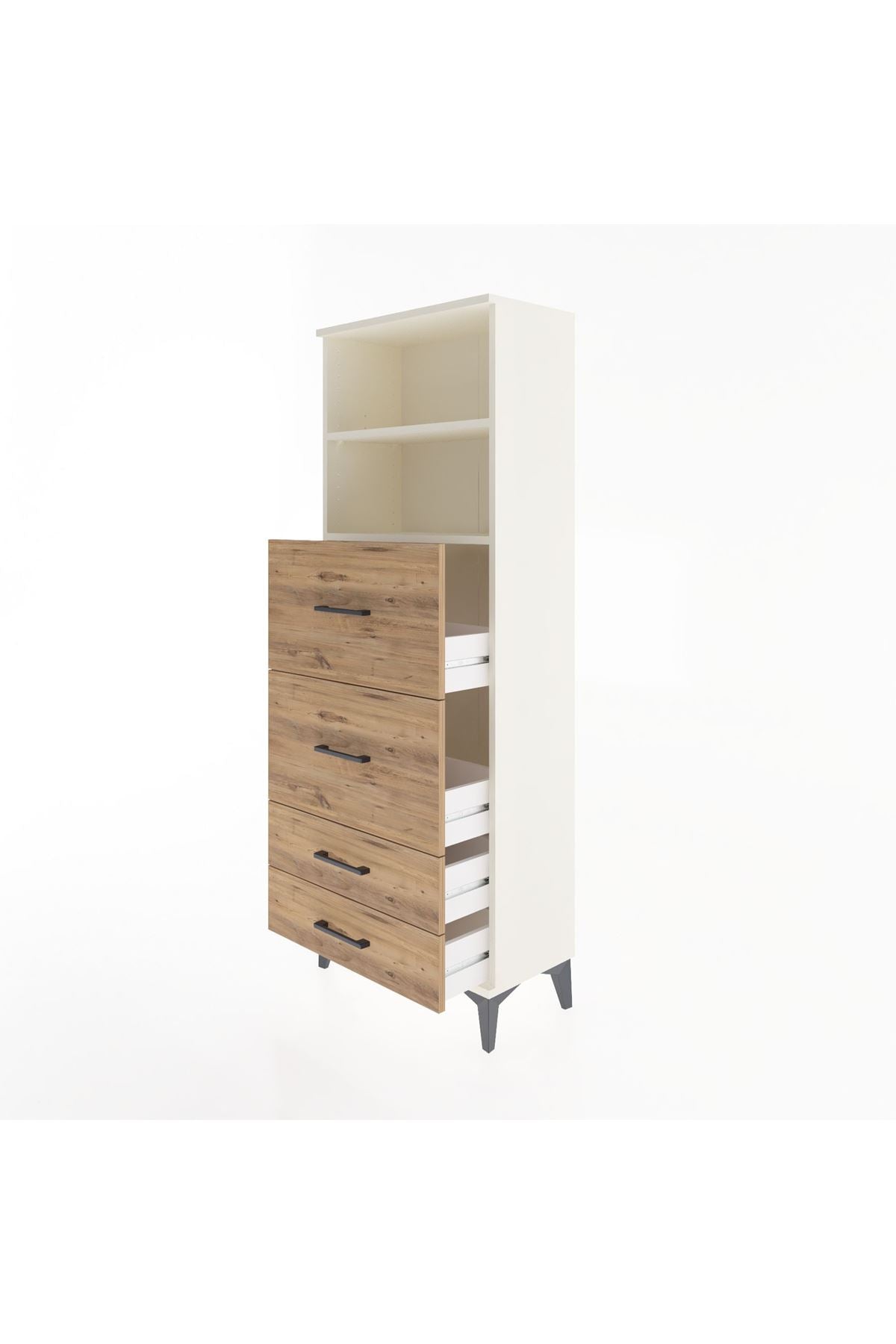 Arges Dolap 2 Raflı 4 Çekmeceli 60x30x163 - S20M078V3A
