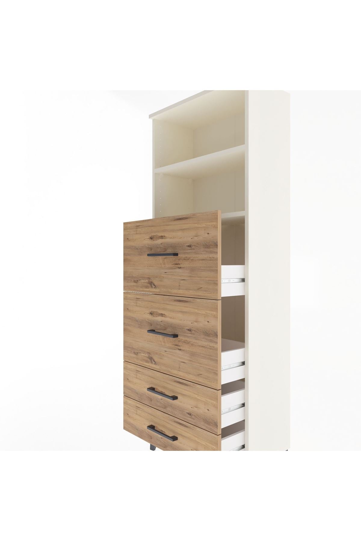 Arges Dolap 2 Raflı 4 Çekmeceli 60x30x163 - S20M078V3A