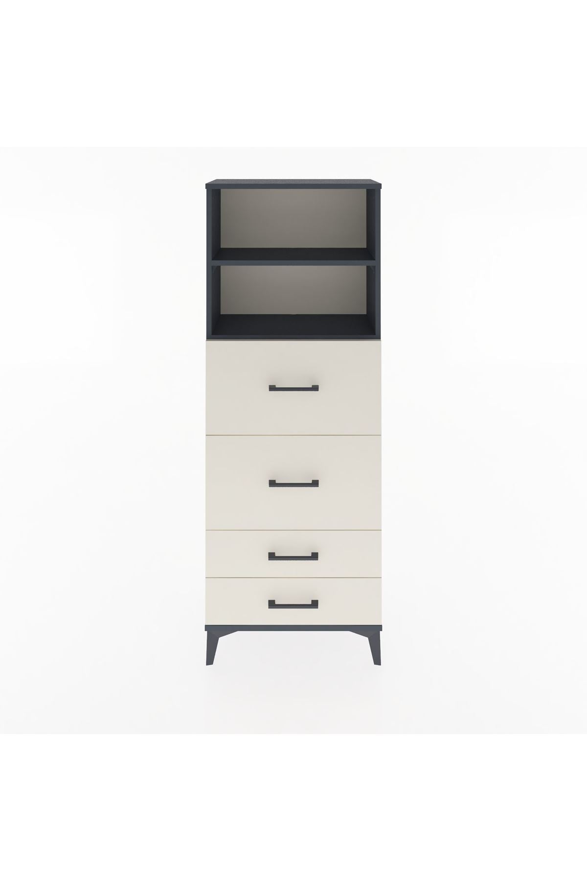 Arges Dolap 2 Raflı 4 Çekmeceli 60x30x163 - S20M078V4A