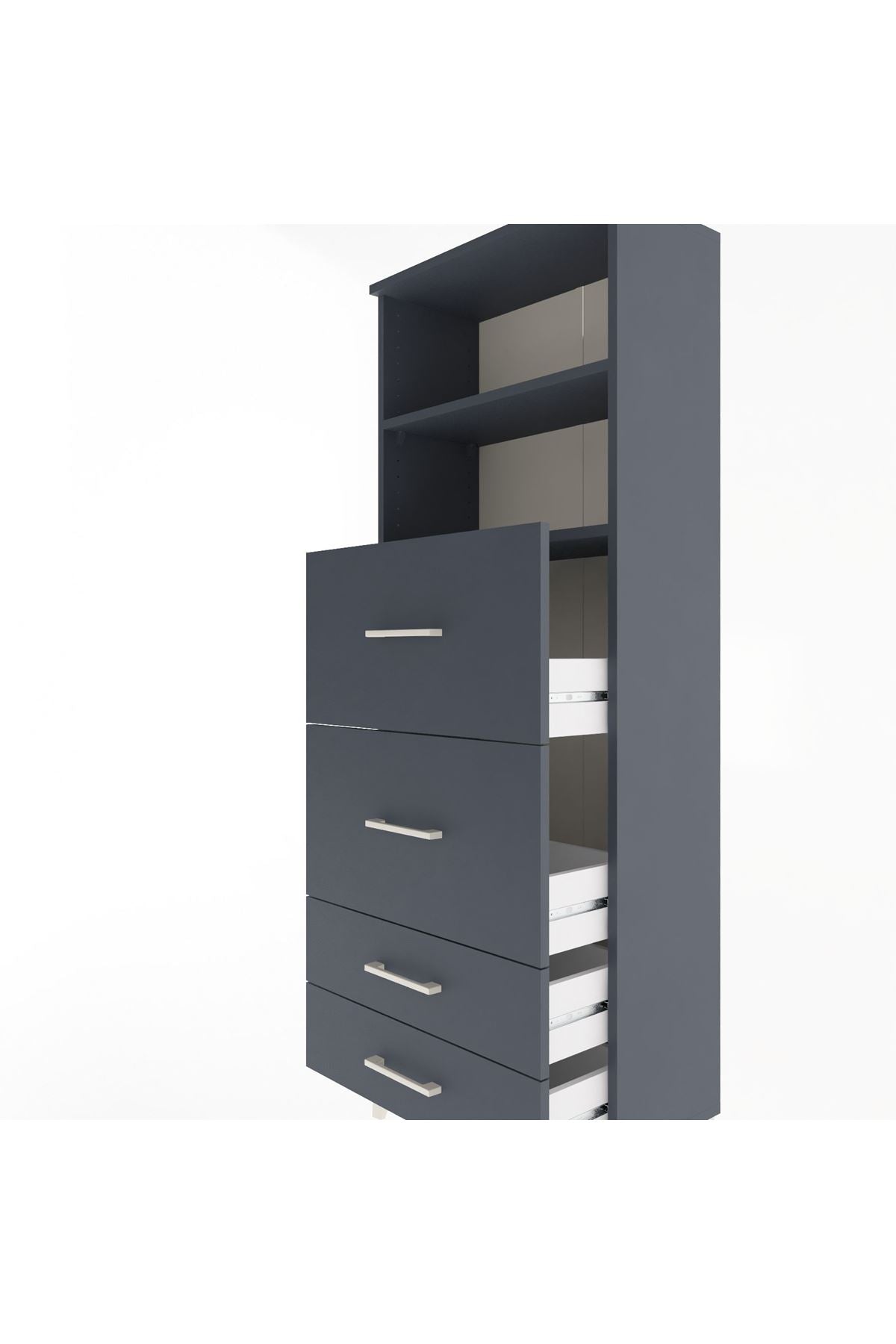 Arges Dolap 2 Raflı 4 Çekmeceli 60x30x163 - S20M078V5A