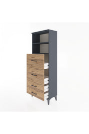 Arges Dolap 2 Raflı 4 Çekmeceli 60x30x163 - S20M078V6A