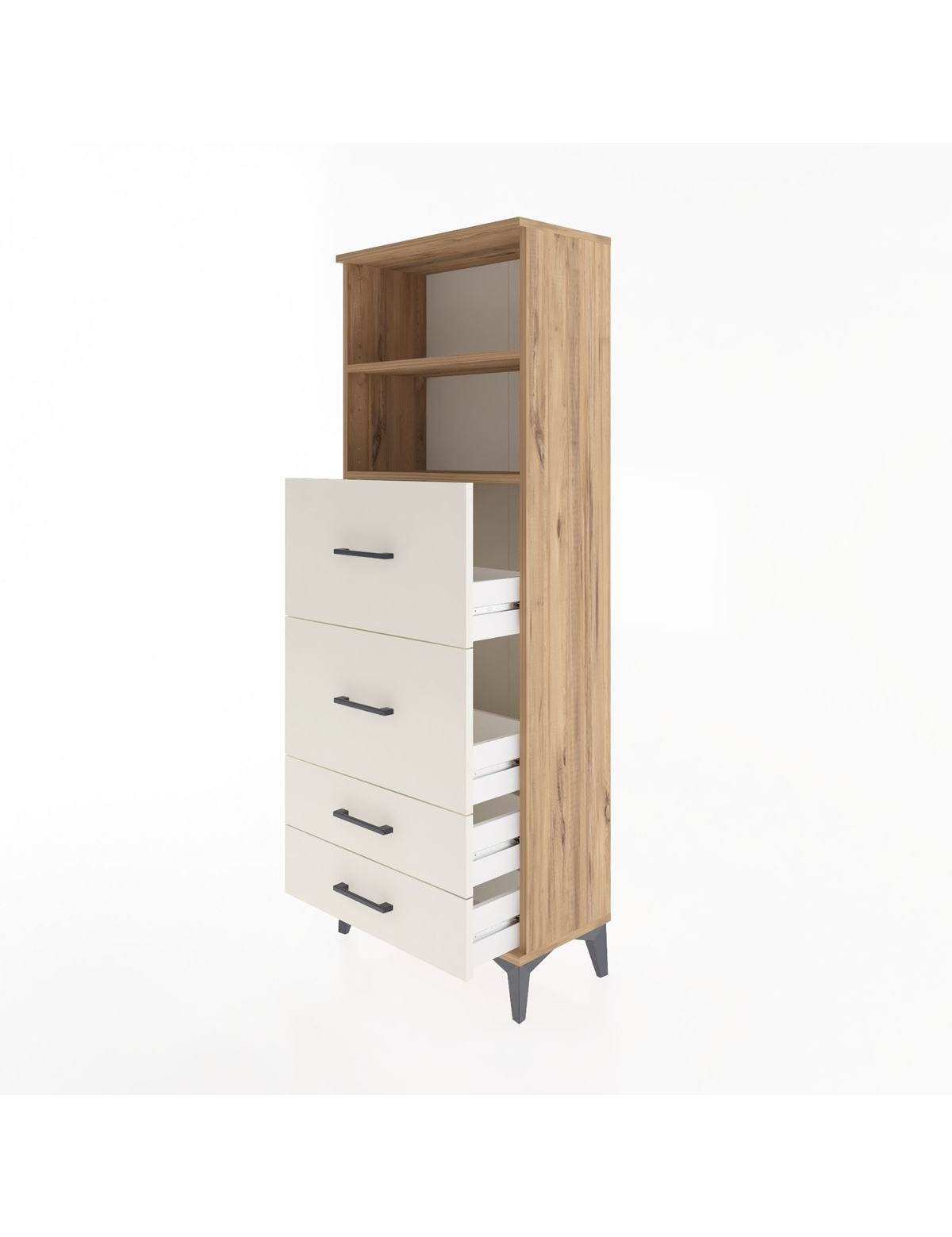 Arges Dolap 2 Raflı 4 Çekmeceli 60x30x163 - S20M078V7A