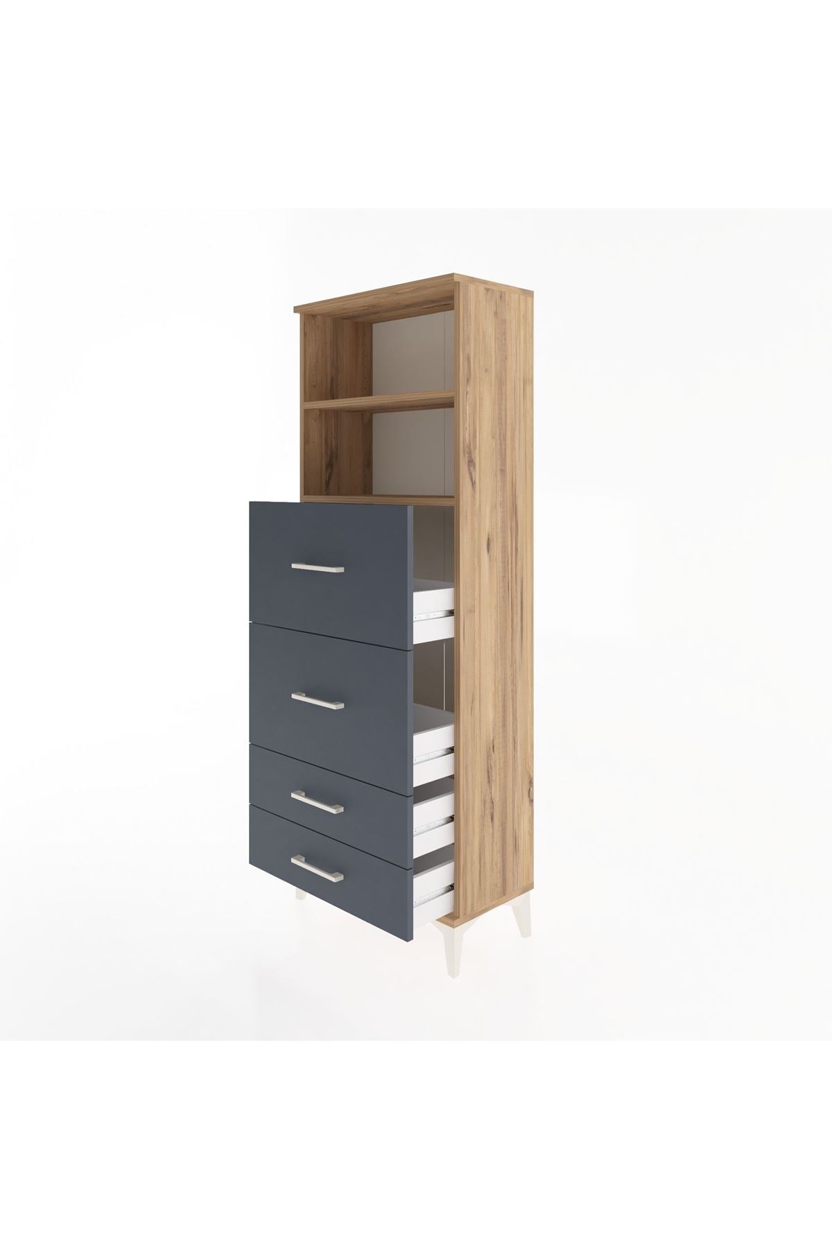 Arges Dolap 2 Raflı 4 Çekmeceli 60x30x163 - S20M078V8A
