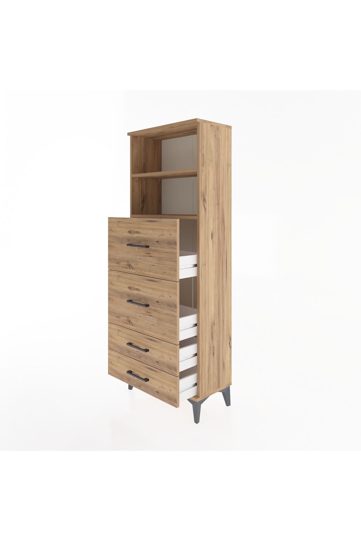 Arges Dolap 2 Raflı 4 Çekmeceli 60x30x163 - S20M078V9A