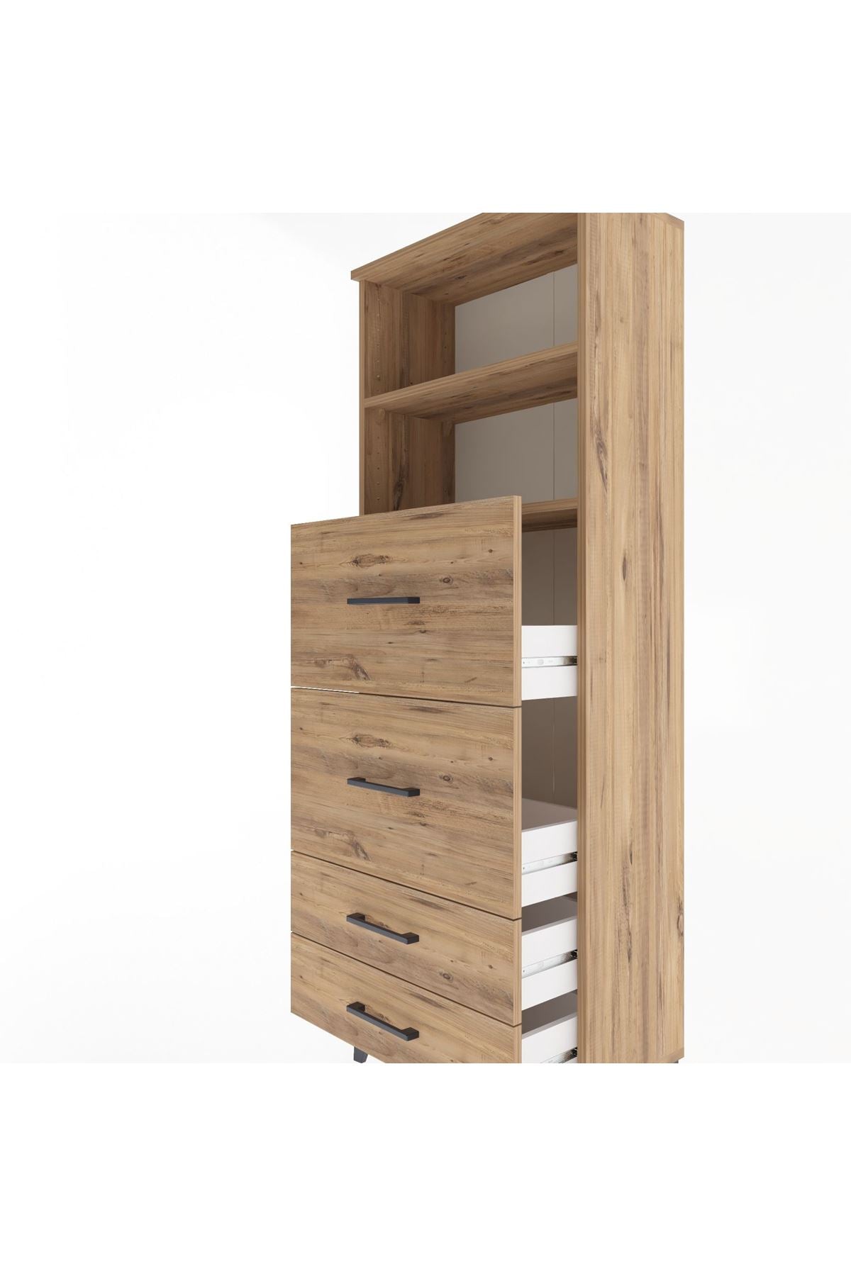 Arges Dolap 2 Raflı 4 Çekmeceli 60x30x163 - S20M078V9A
