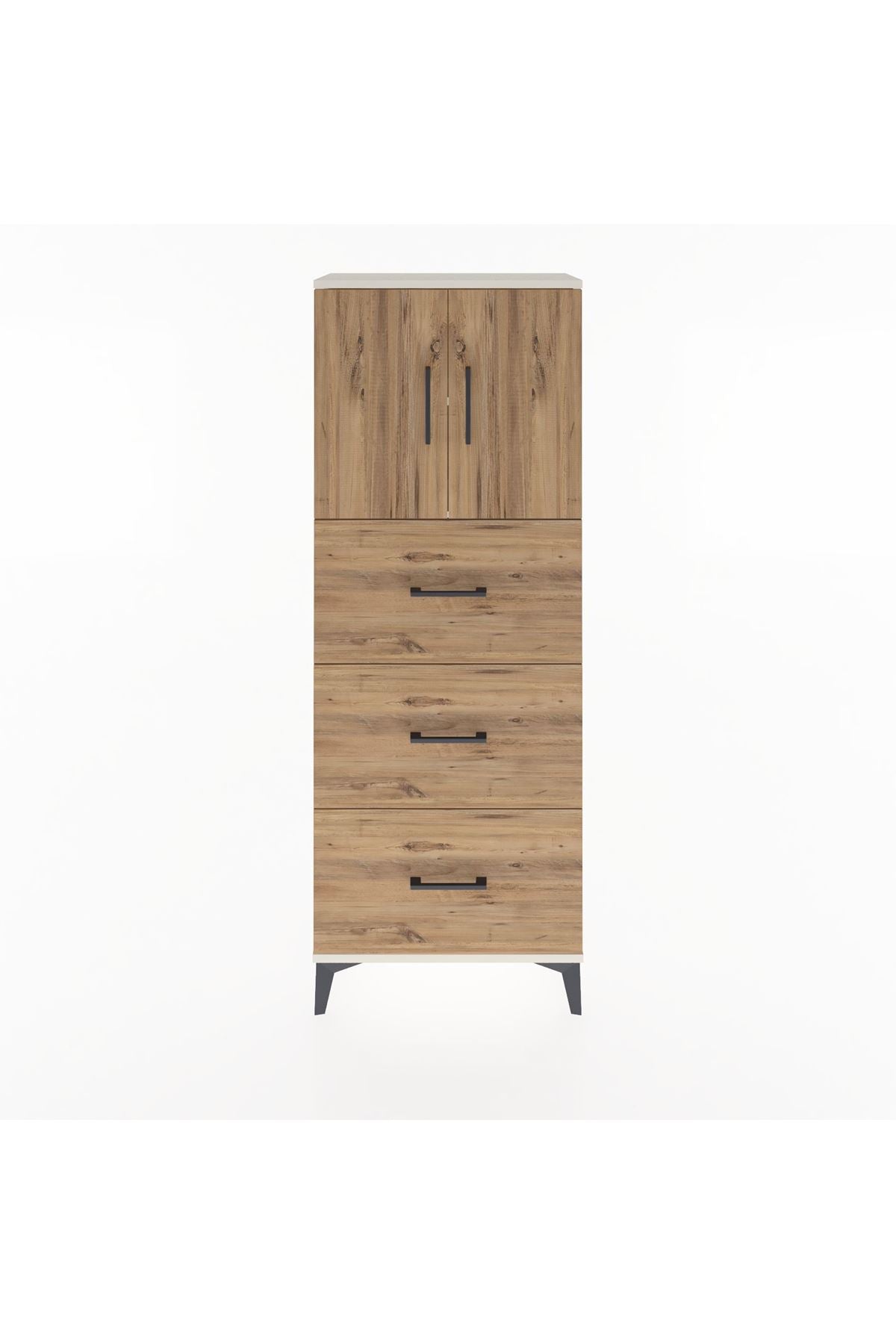 Arges Dolap 2 Raflı 3 Çekmeceli 2 Kapaklı 60x30x163 - S20M079V3A