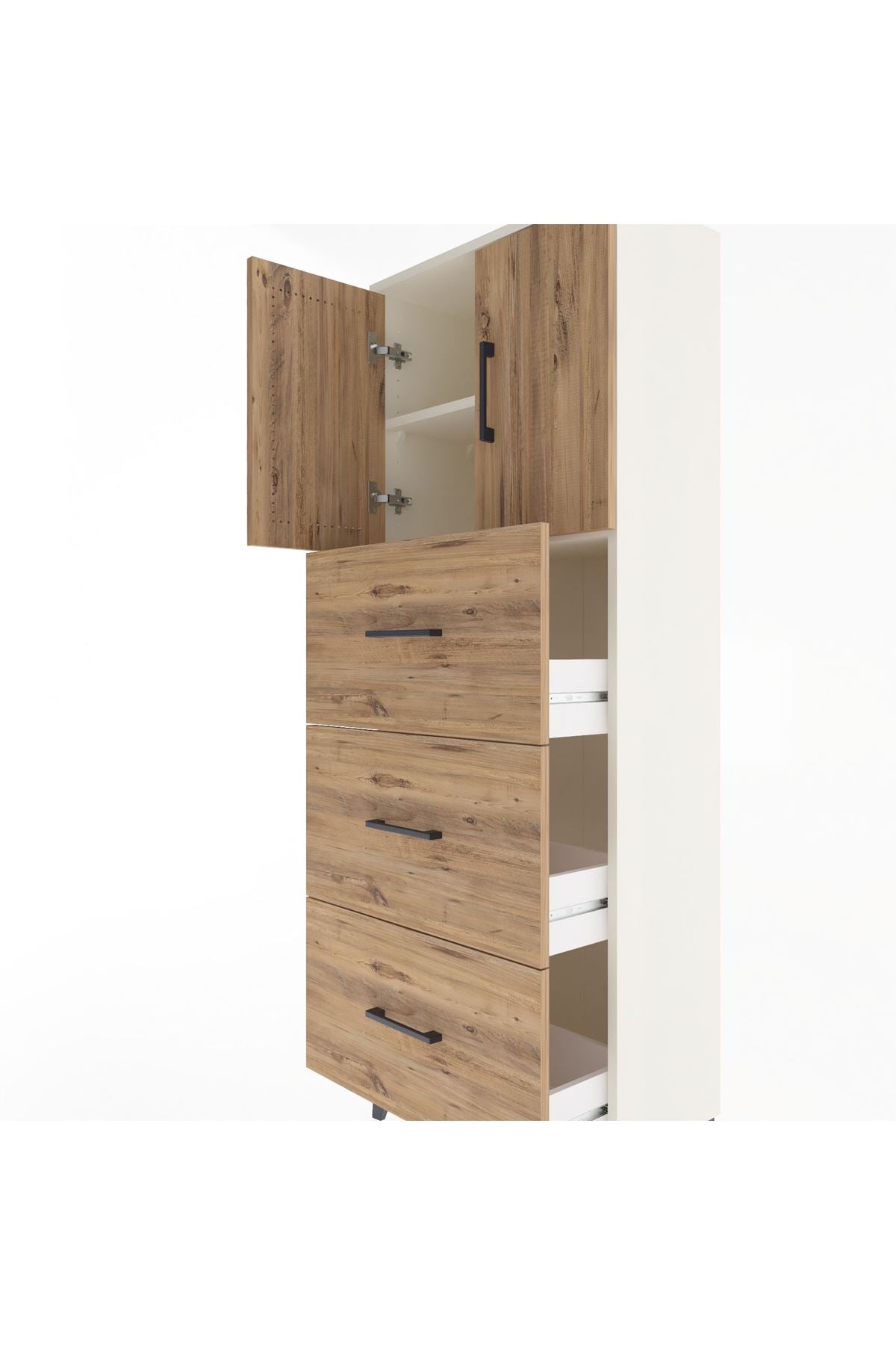 Arges Dolap 2 Raflı 3 Çekmeceli 2 Kapaklı 60x30x163 - S20M079V3A