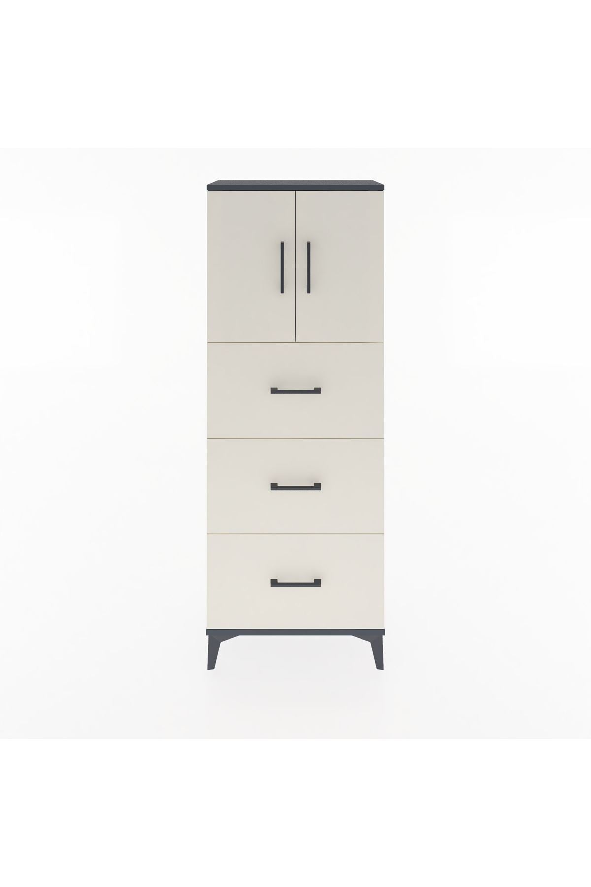 Arges Dolap 2 Raflı 3 Çekmeceli 2 Kapaklı 60x30x163 - S20M079V4A