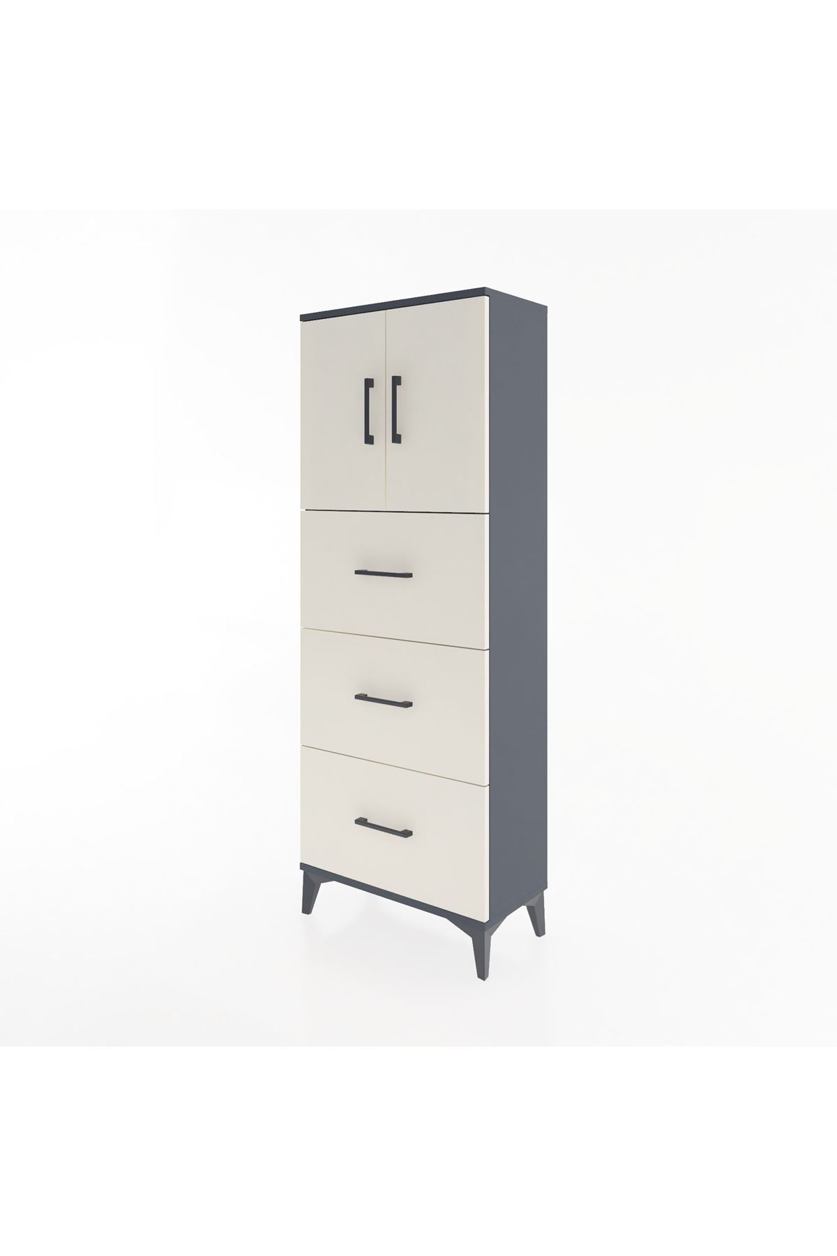 Arges Dolap 2 Raflı 3 Çekmeceli 2 Kapaklı 60x30x163 - S20M079V4A
