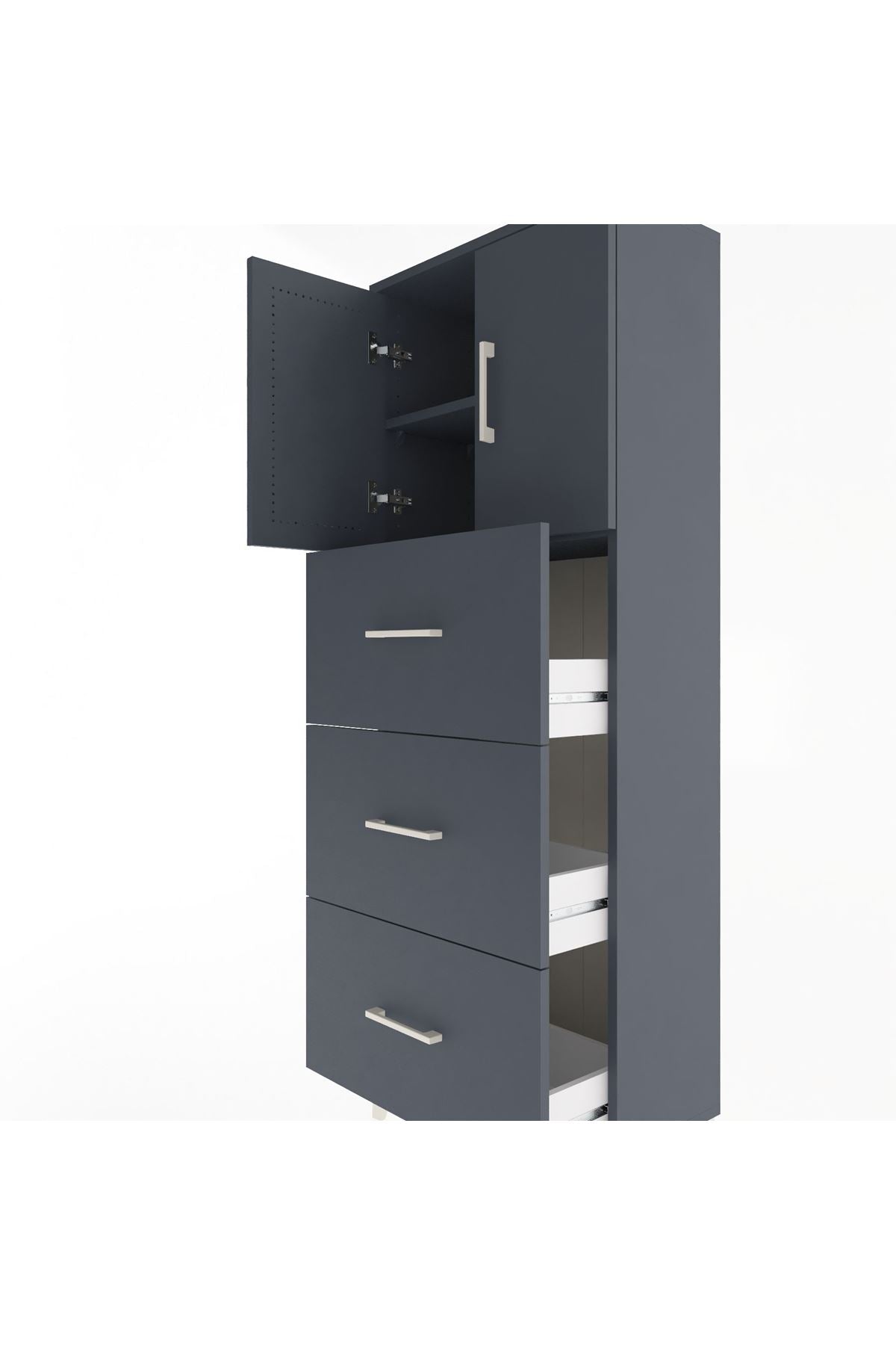 Arges Dolap 2 Raflı 3 Çekmeceli 2 Kapaklı 60x30x163 - S20M079V5A