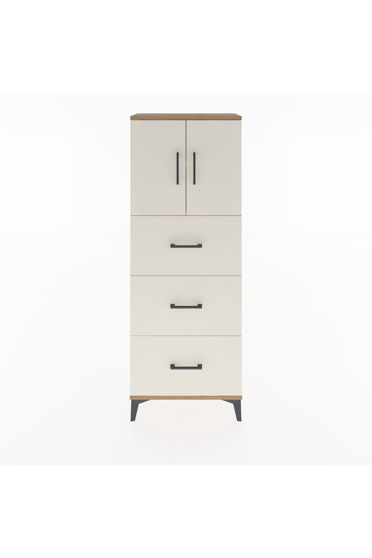 Arges Dolap 2 Raflı 3 Çekmeceli 2 Kapaklı 60x30x163 - S20M079V7A