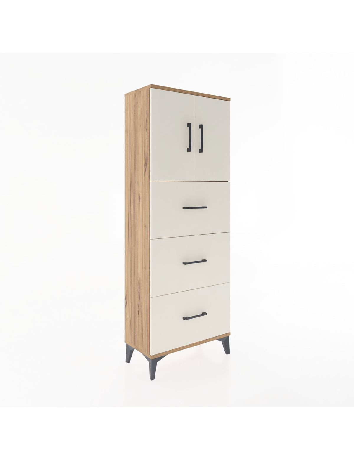 Arges Dolap 2 Raflı 3 Çekmeceli 2 Kapaklı 60x30x163 - S20M079V7A