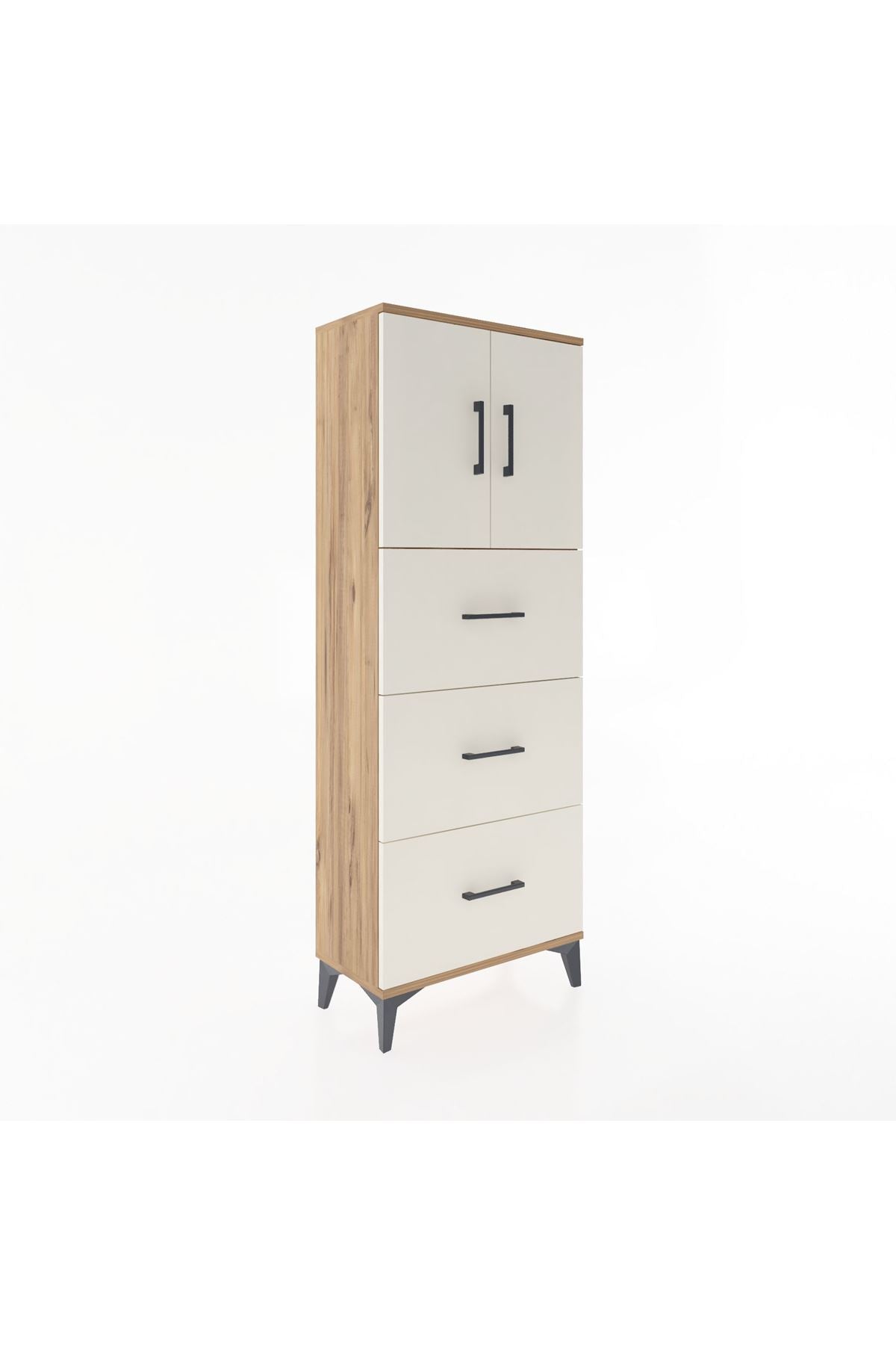 Arges Dolap 2 Raflı 3 Çekmeceli 2 Kapaklı 60x30x163 - S20M079V7A