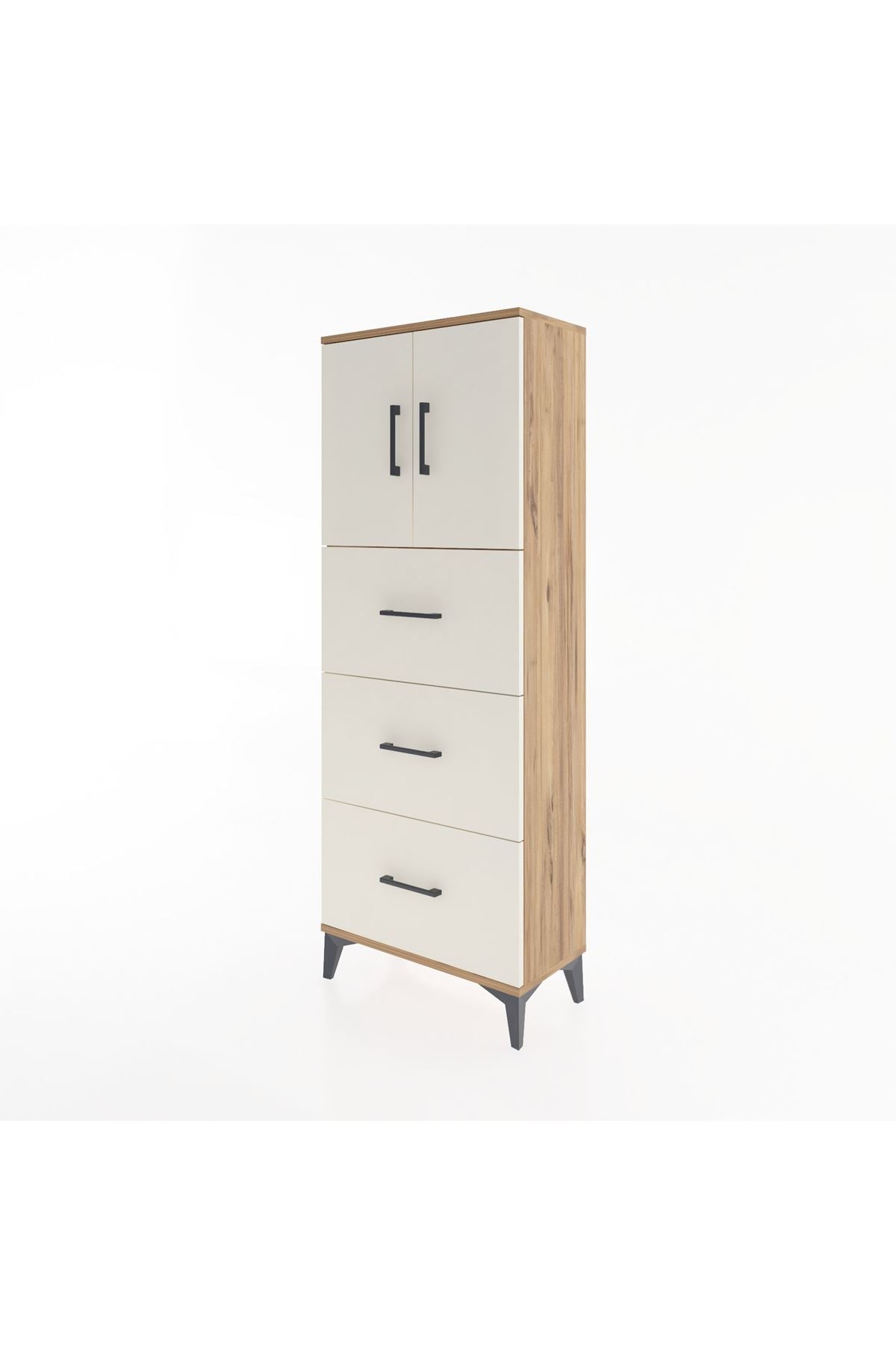 Arges Dolap 2 Raflı 3 Çekmeceli 2 Kapaklı 60x30x163 - S20M079V7A