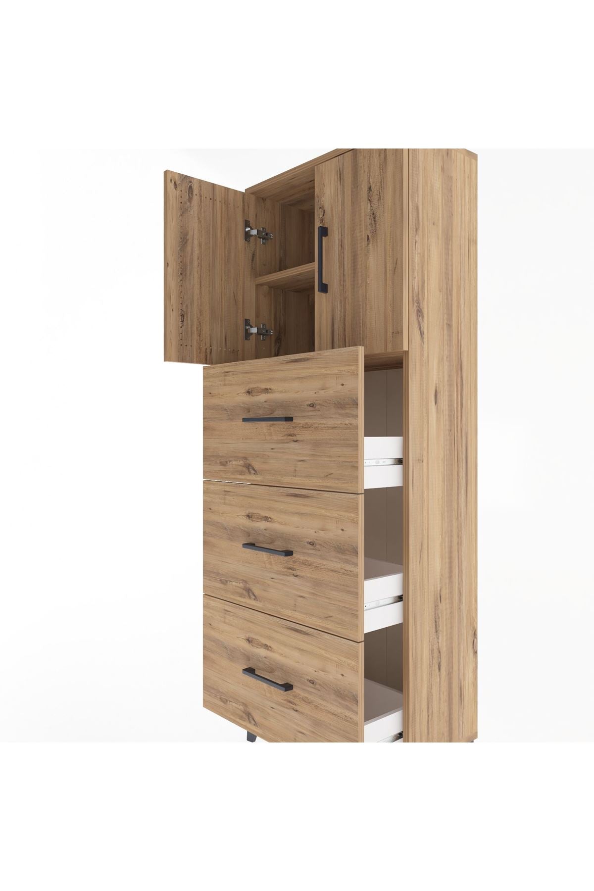 Arges Dolap 2 Raflı 3 Çekmeceli 2 Kapaklı 60x30x163 - S20M079V9A