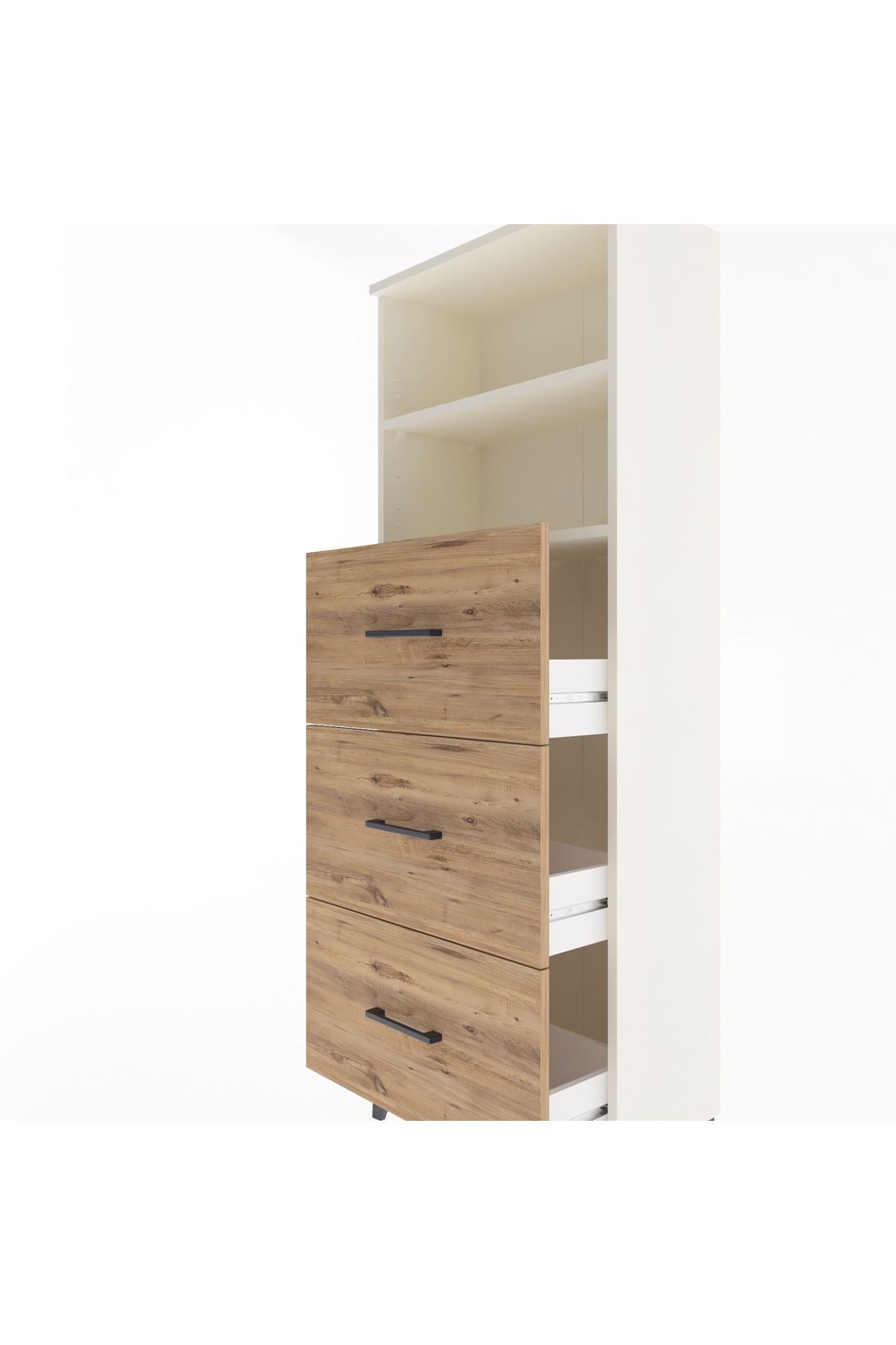 Arges Dolap 2 Raflı 3 Çekmeceli 60x30x163 - S20M080V3A