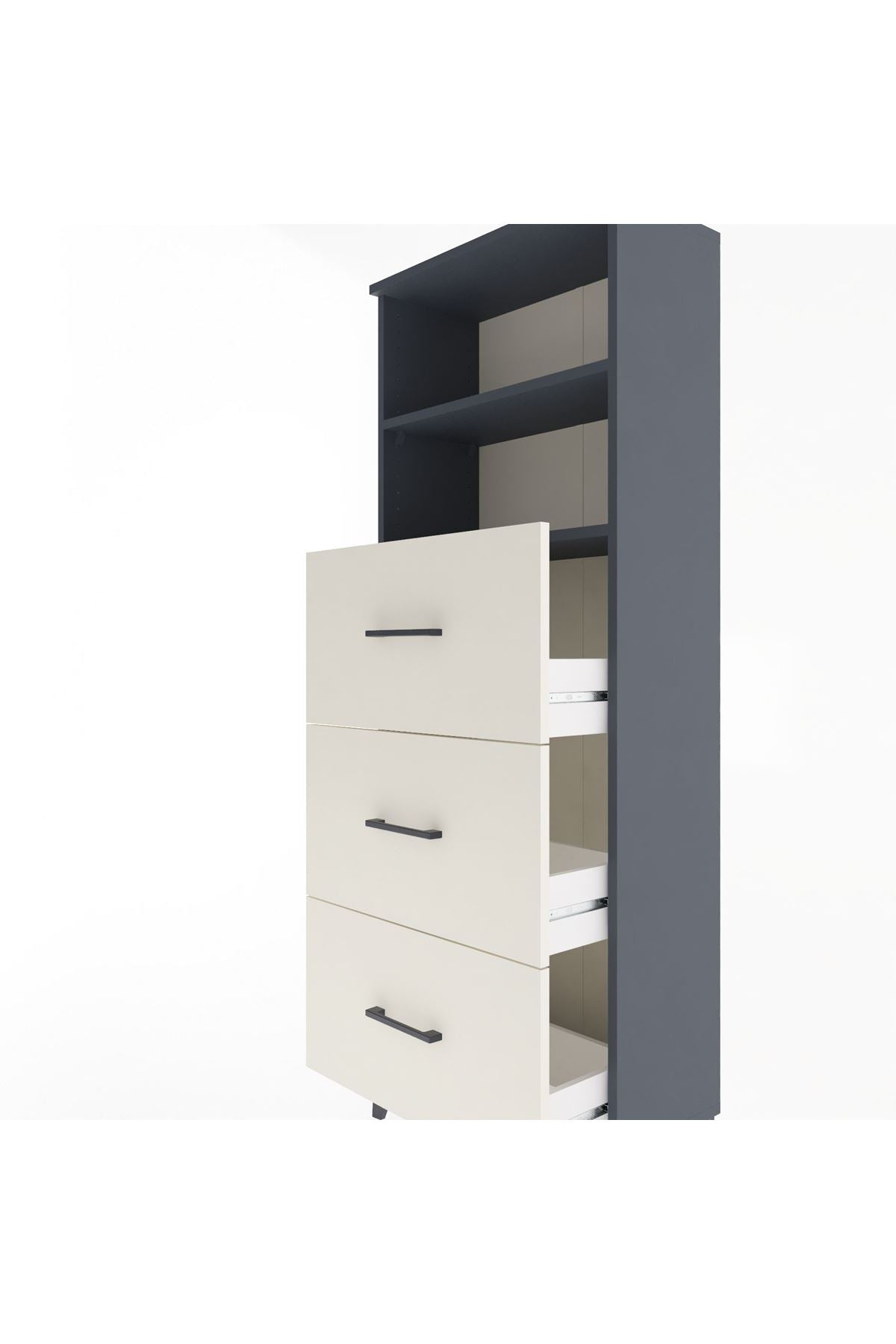 Arges Dolap 2 Raflı 3 Çekmeceli 60x30x163 - S20M080V4A