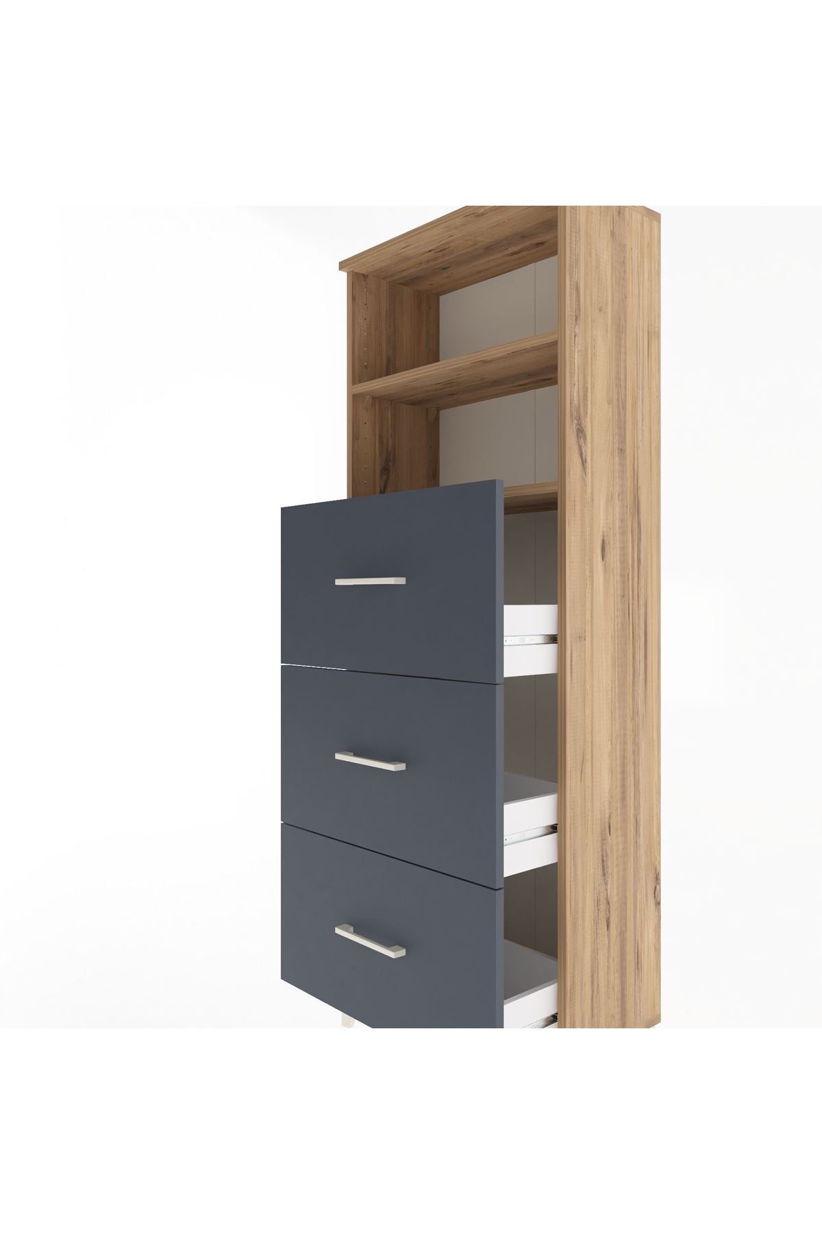 Arges Dolap 2 Raflı 3 Çekmeceli 60x30x163 - S20M080V8A
