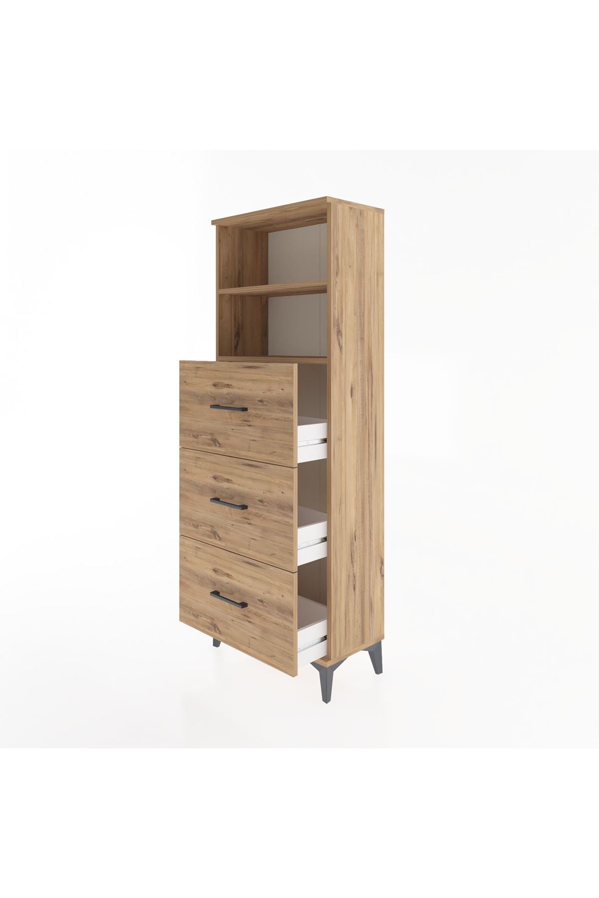 Arges Dolap 2 Raflı 3 Çekmeceli 60x30x163 - S20M080V9A