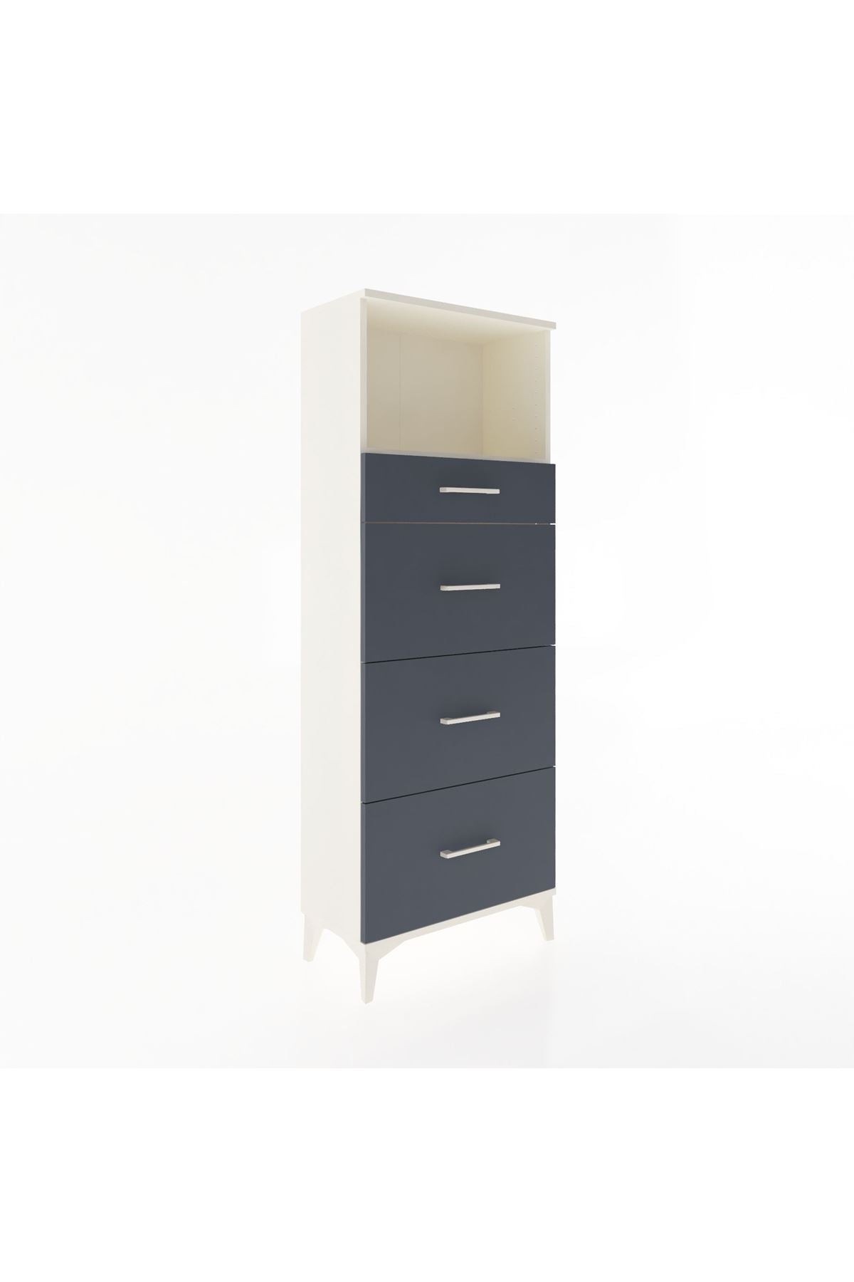 Arges Dolap Tek Raflı 4 Çekmeceli 60x30x163 - S20M081V2A