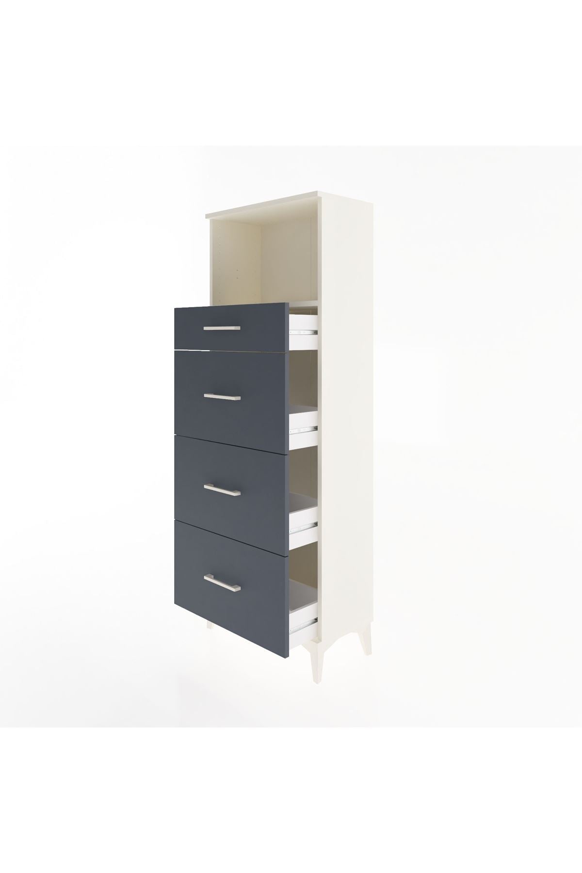 Arges Dolap Tek Raflı 4 Çekmeceli 60x30x163 - S20M081V2A